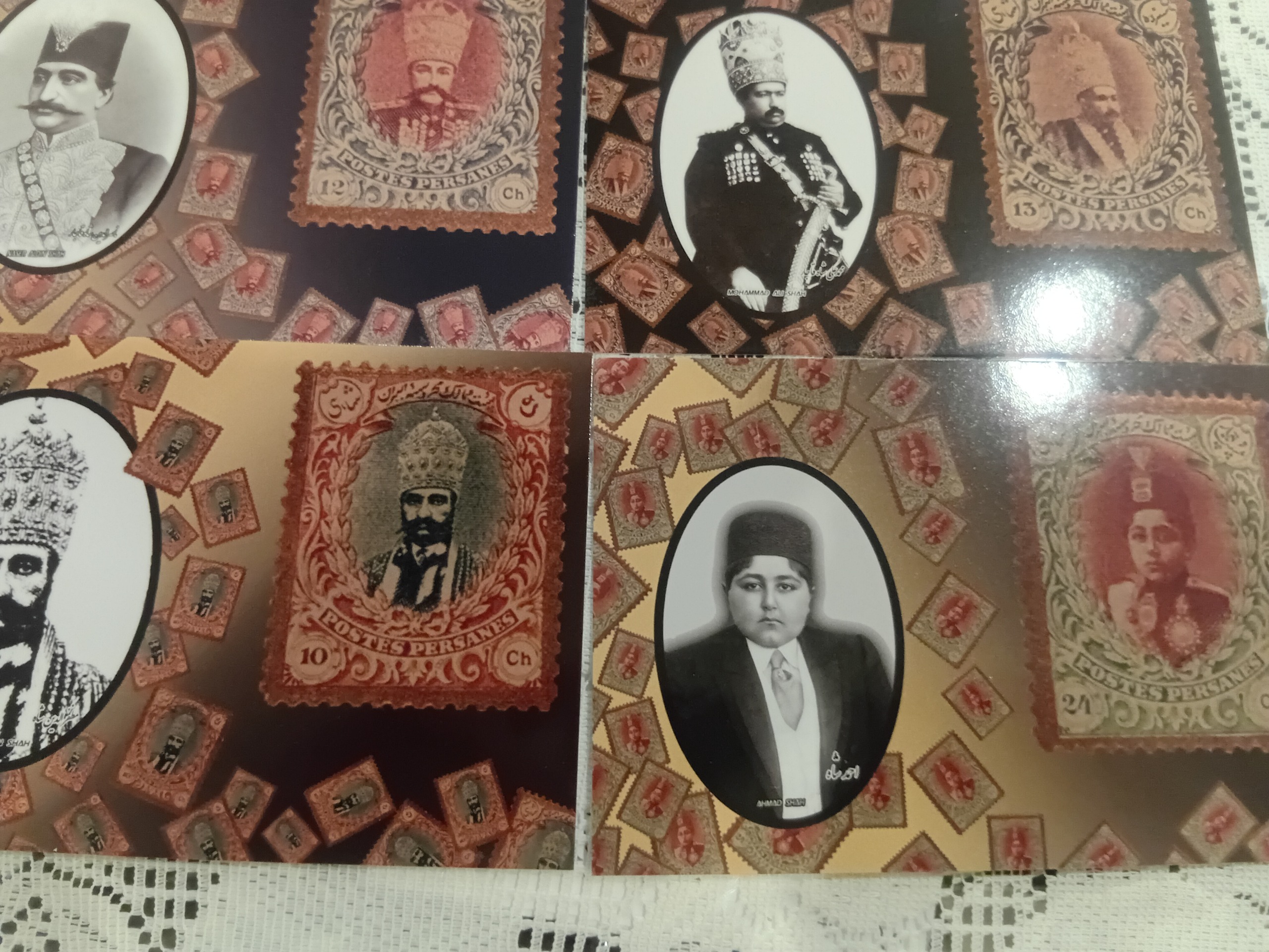 کارت پستال تصویر تمبرسلاطین 21عدد کامل