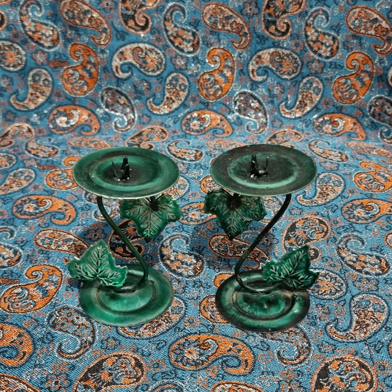 جفت جا شمعی یا شمعدانی قدیمی ( توضیحات )