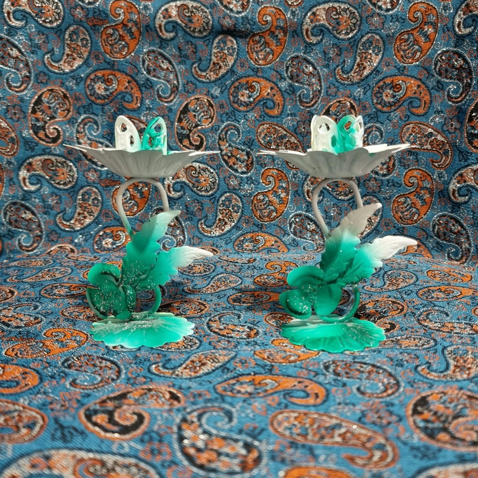 جفت جا شمعی یا شمعدانی قدیمی ( توضیحات )