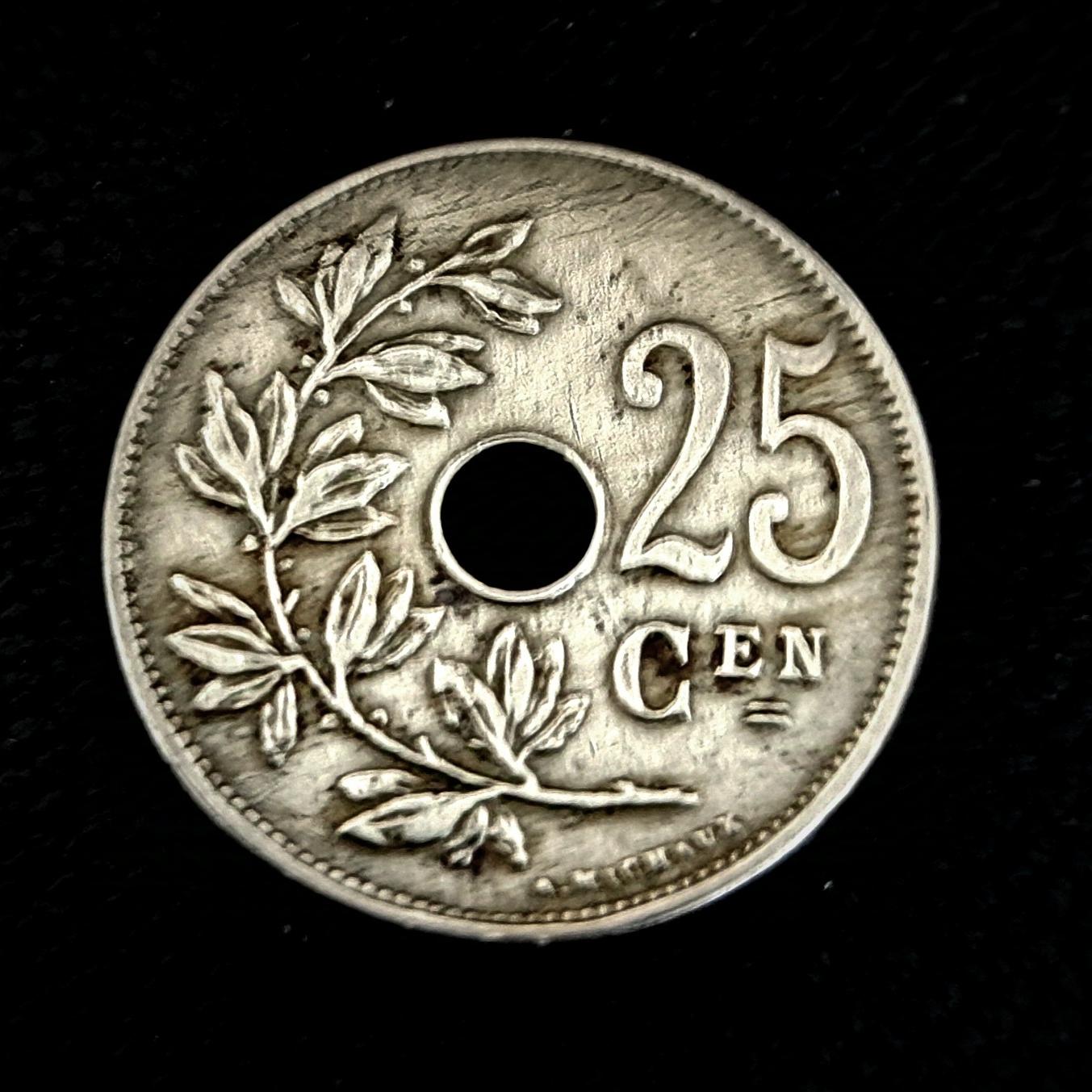 سکه بسیار خاص و کمیاب 25 سنت بلژیک 1910