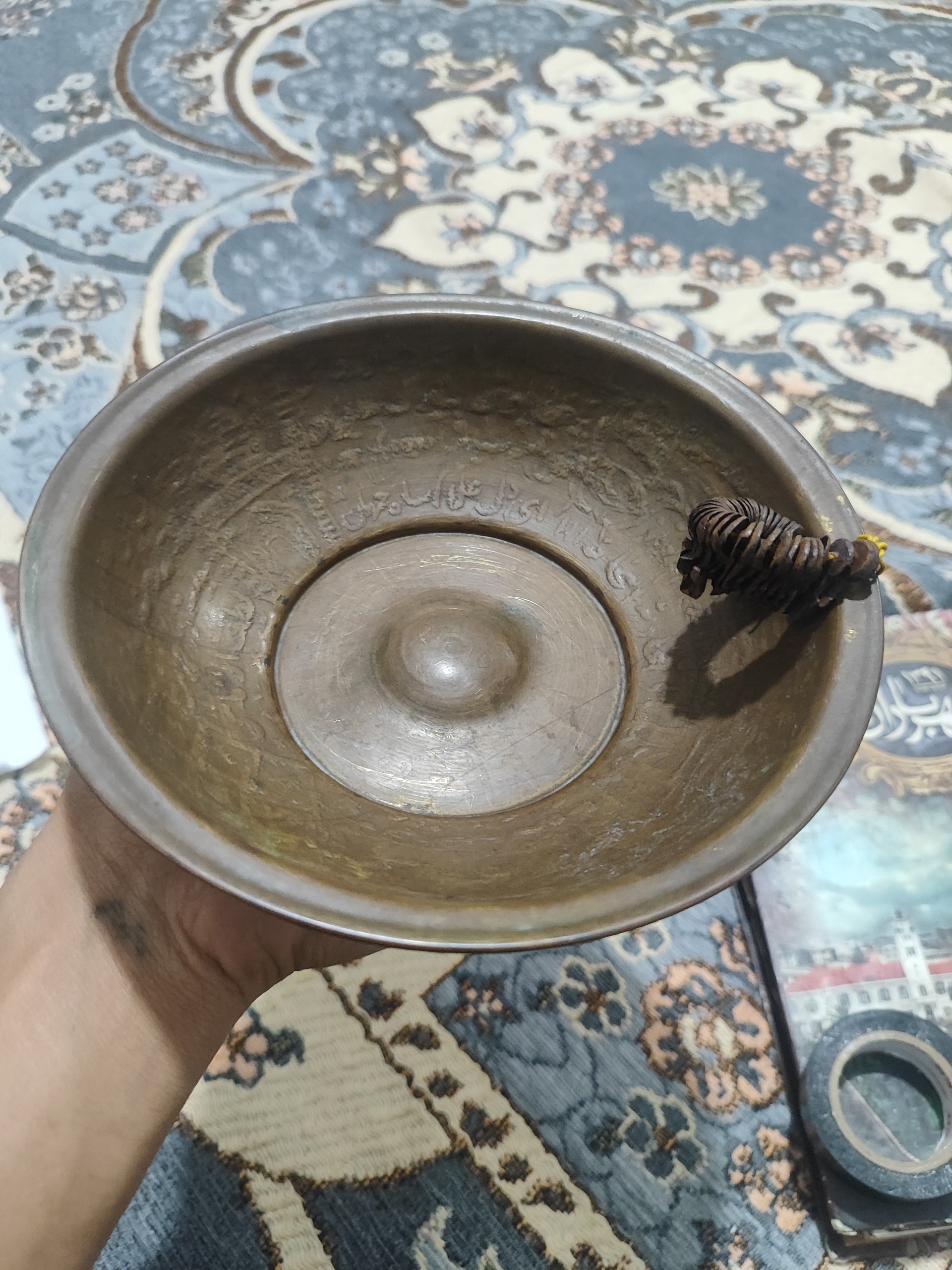کاسه دعا چهل کلید قدیمی برنجی