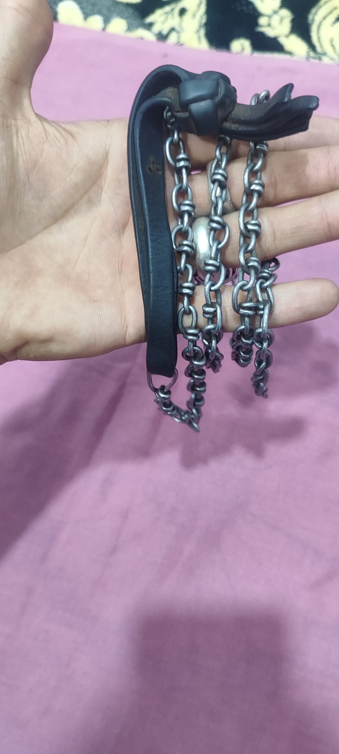 زنجیر یزدی فولادی دست بافت کد 3