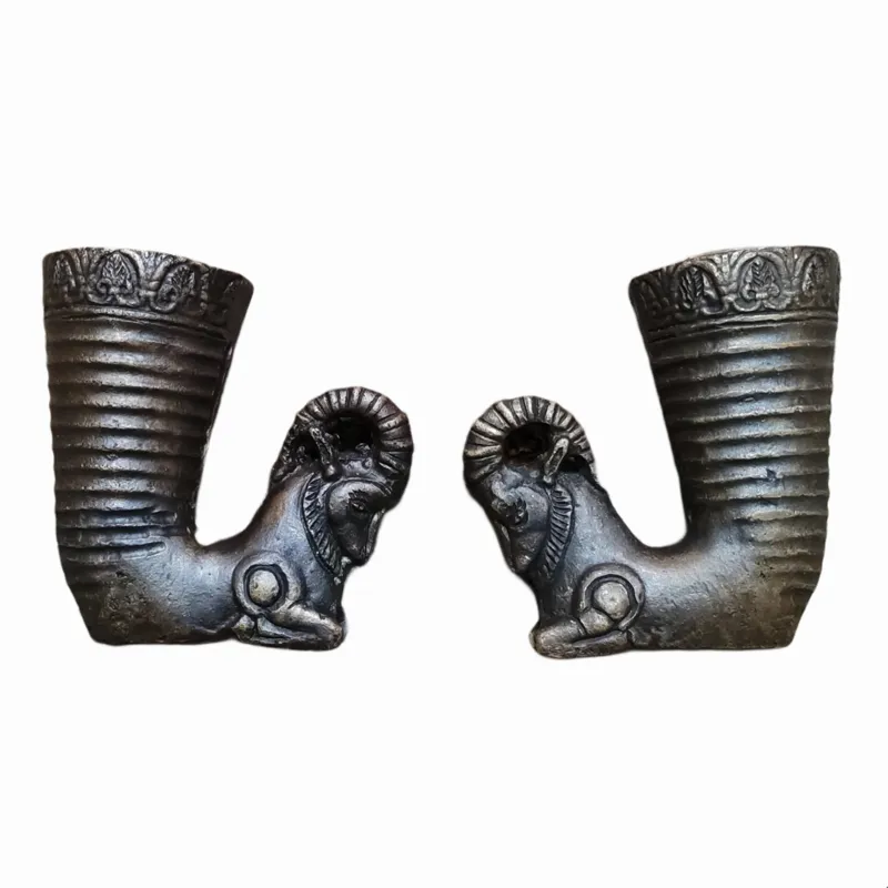 مجسمه ریتون برنجی قوچ جهیزیه تندیس دکوری گلدان