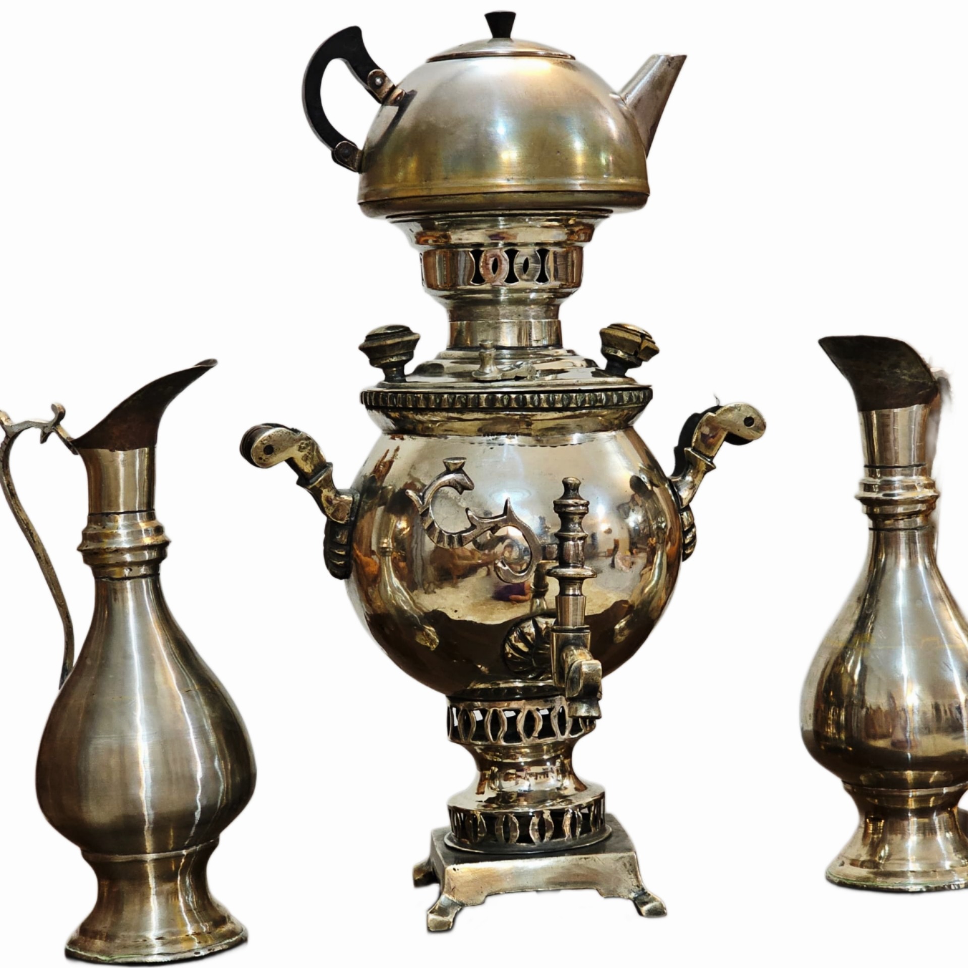 سماور ذغالی قدیمی ورشو ورشاب نقلی آنتیک کلکسیونی