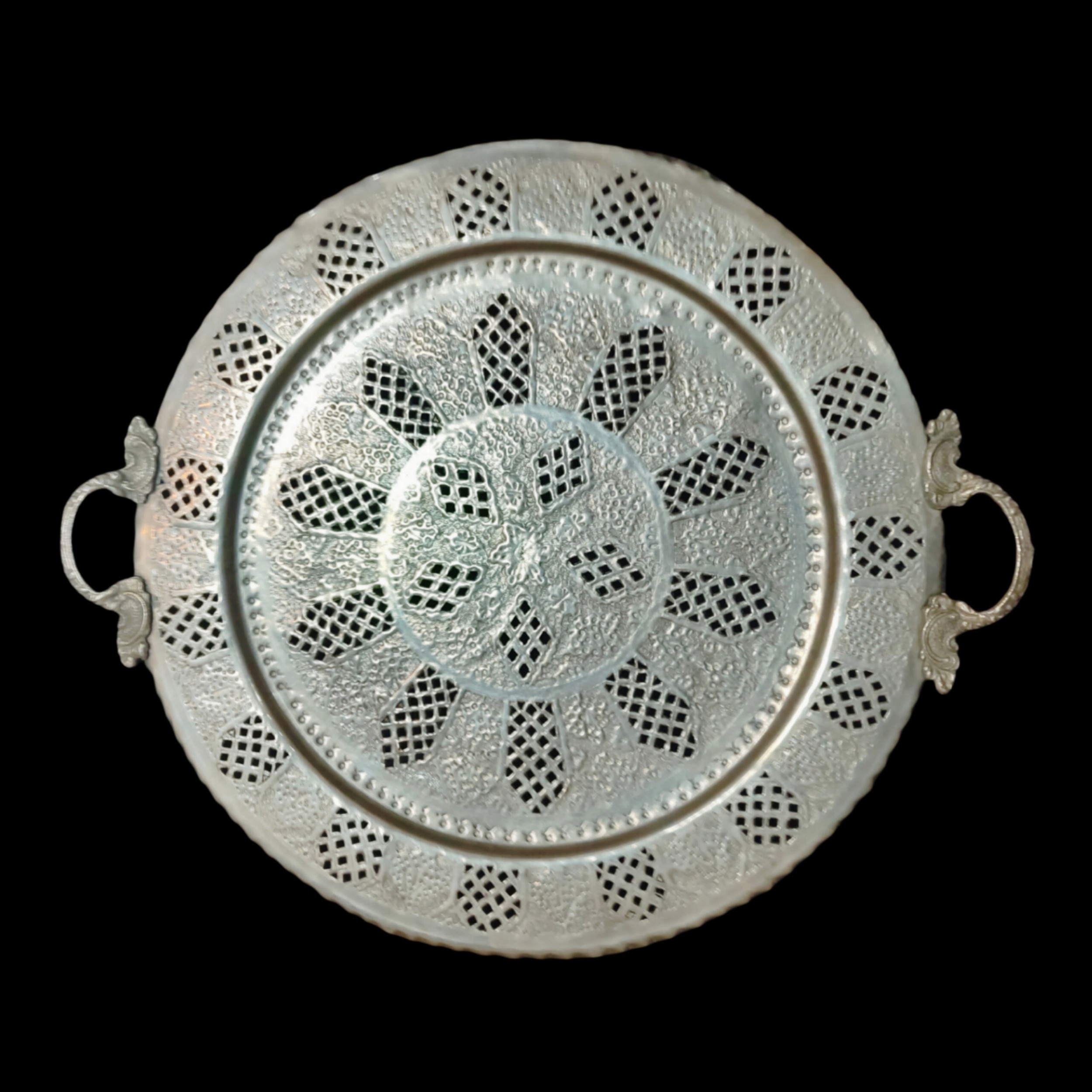 سینی چایخوری مشبک مسی چای خوری مس