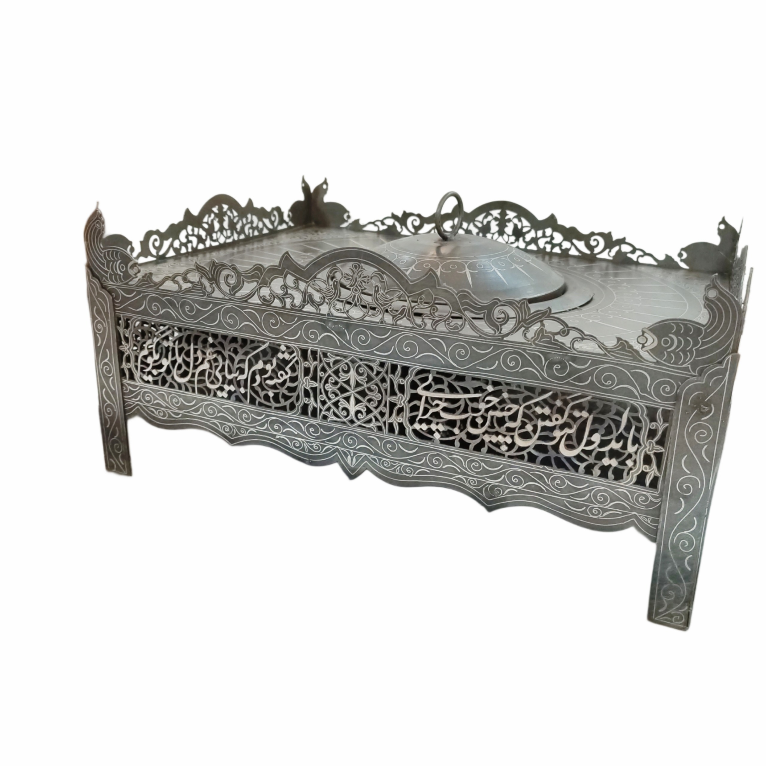 منقل ذغالی نقره کوبی مشبک فولادی زغالی جهیزیه خاص