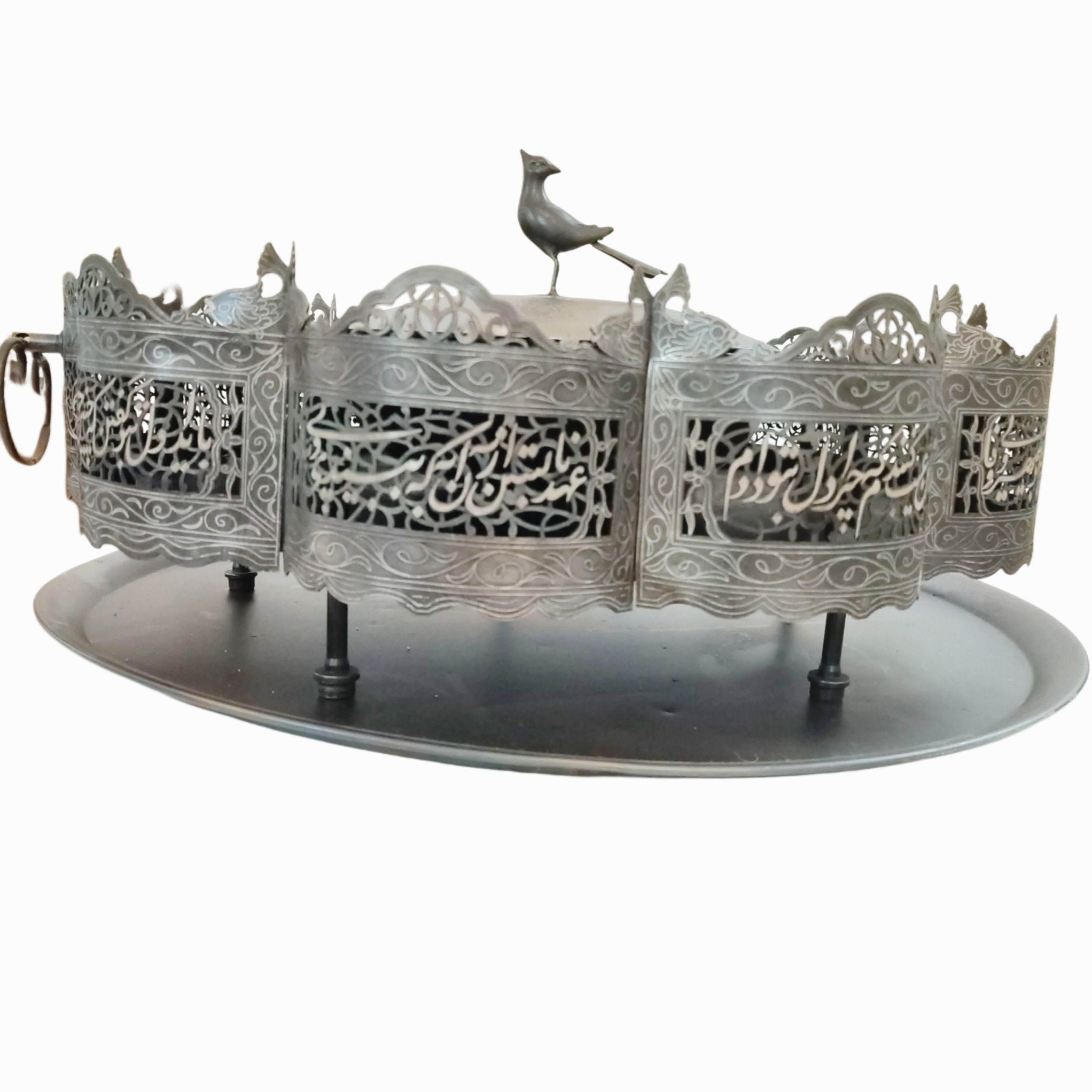 منقل 10 قل فولادی نقره کوبی ذغالی زغالی بزرگ هدیه