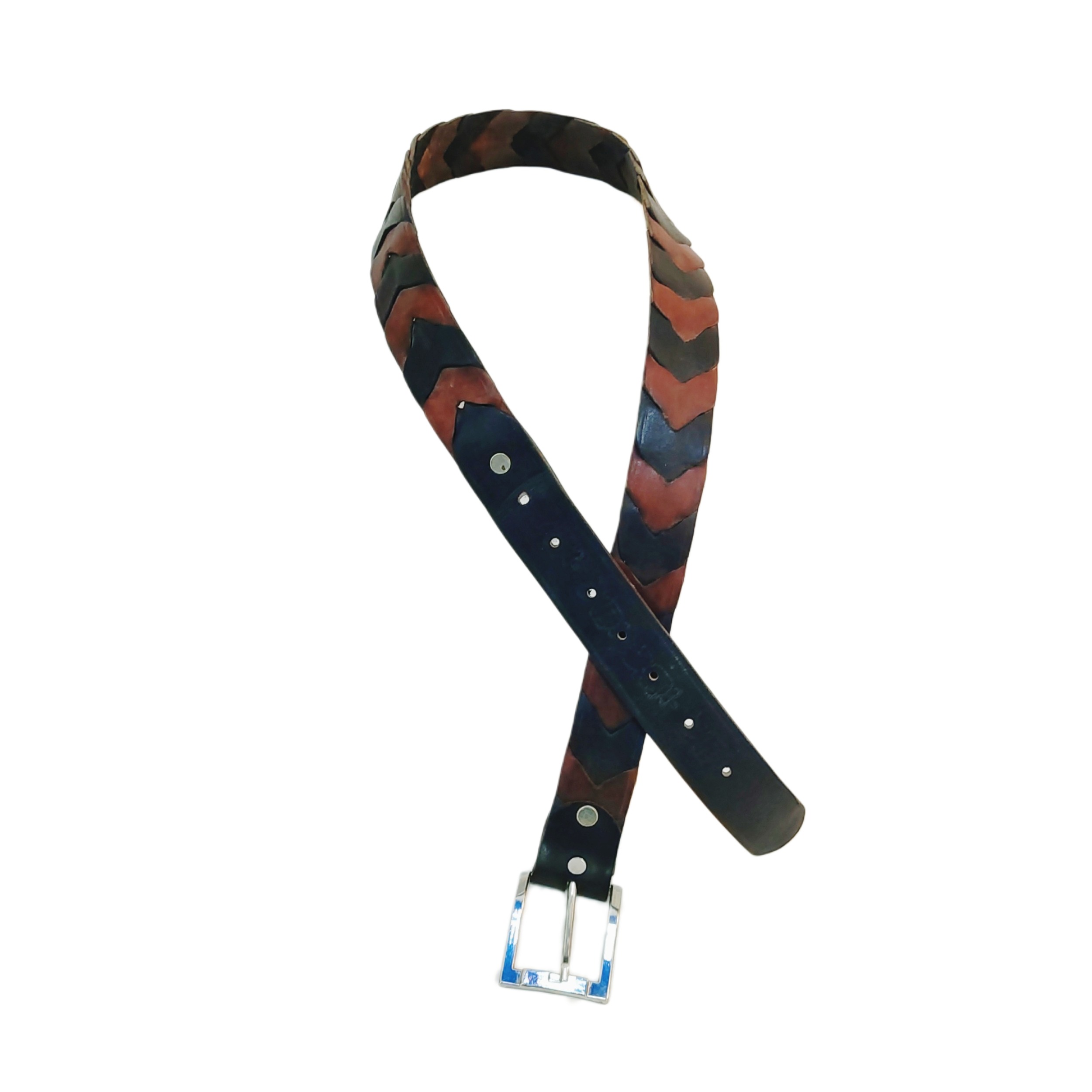 کمربند چرم مشکی قرمز قدیمی عتیقه شلوار مردانه چرمی