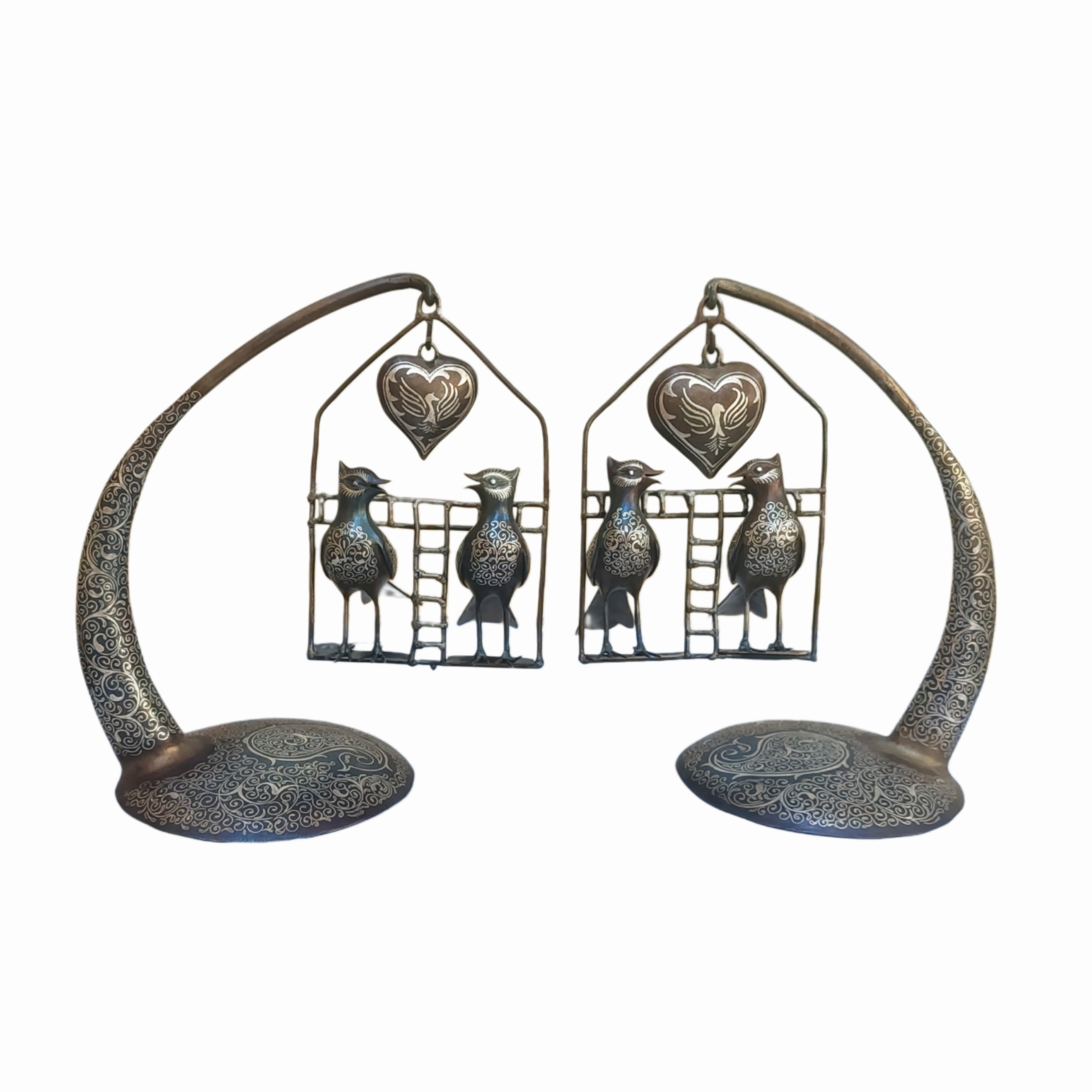 ماکت استند پرنده نقره کوبی جهیزیه فولادی دکوری خاص