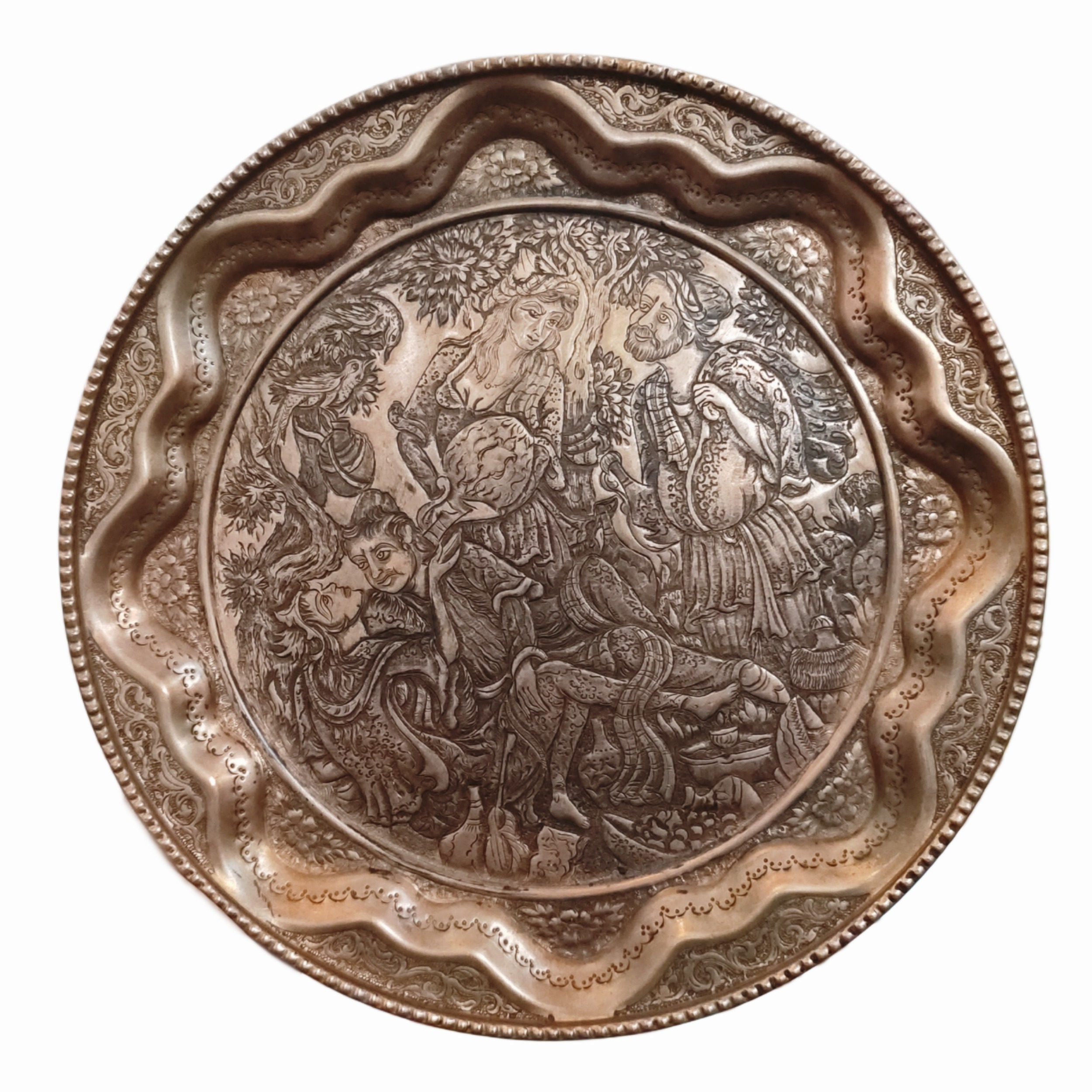 سینی مسی قلمزنی قلم زنی مس مجمع دکوری جهیزیه