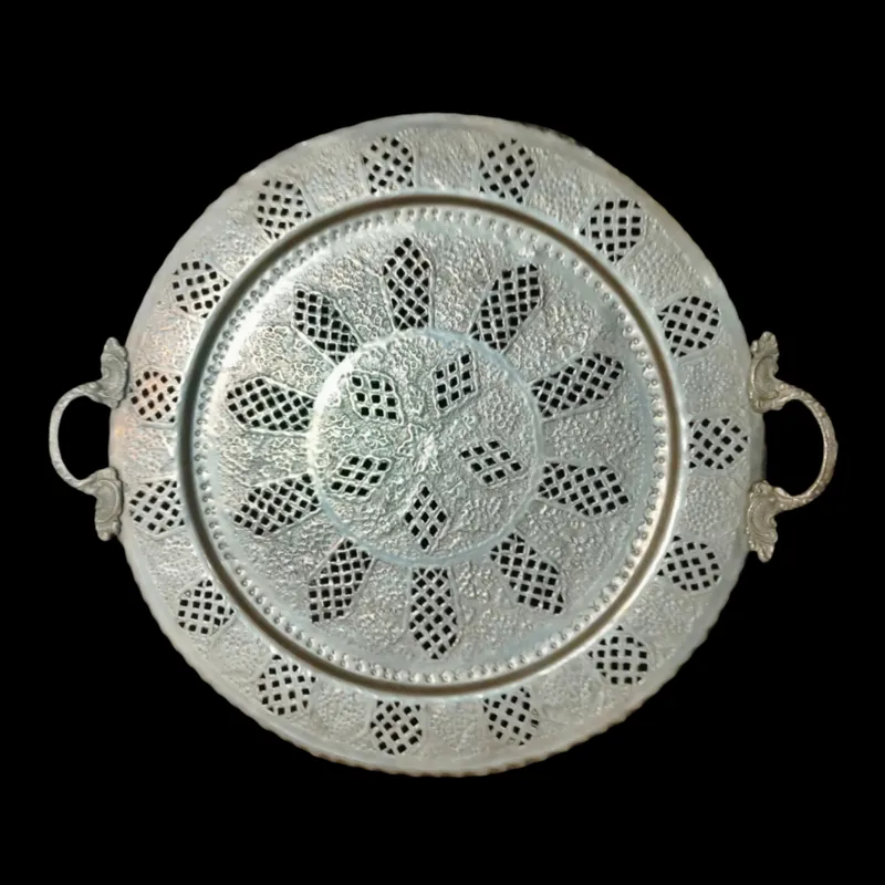 سینی چایخوری مشبک مسی چای خوری مس