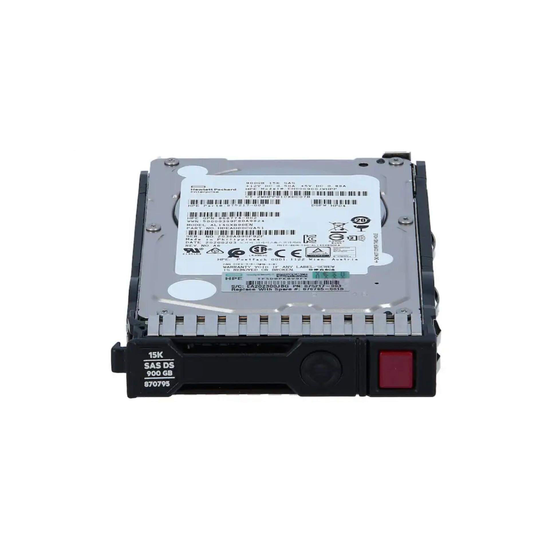 HPE 900GB SAS 12G 15K SFF SC DS P40432-B21