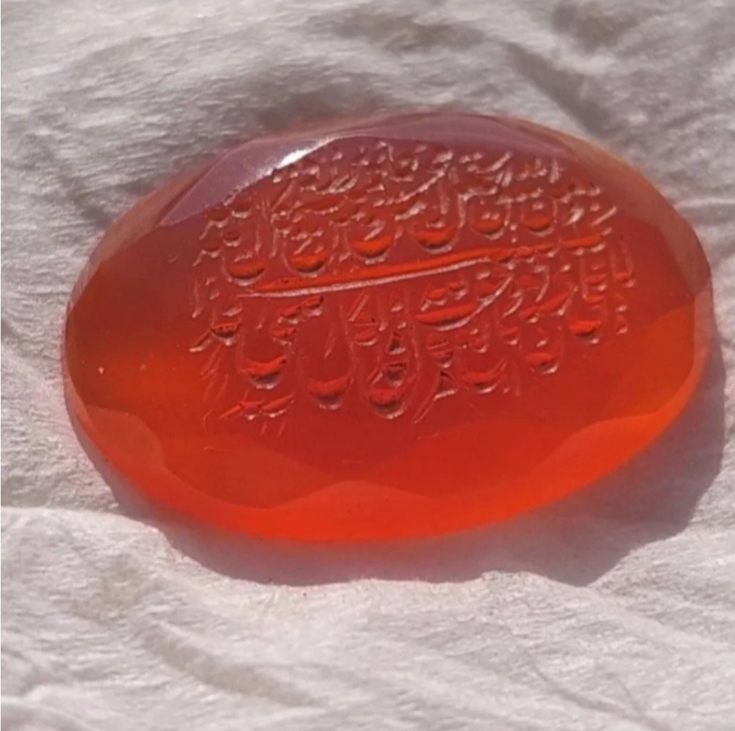 عقیق یمنی کهنه امضا سید