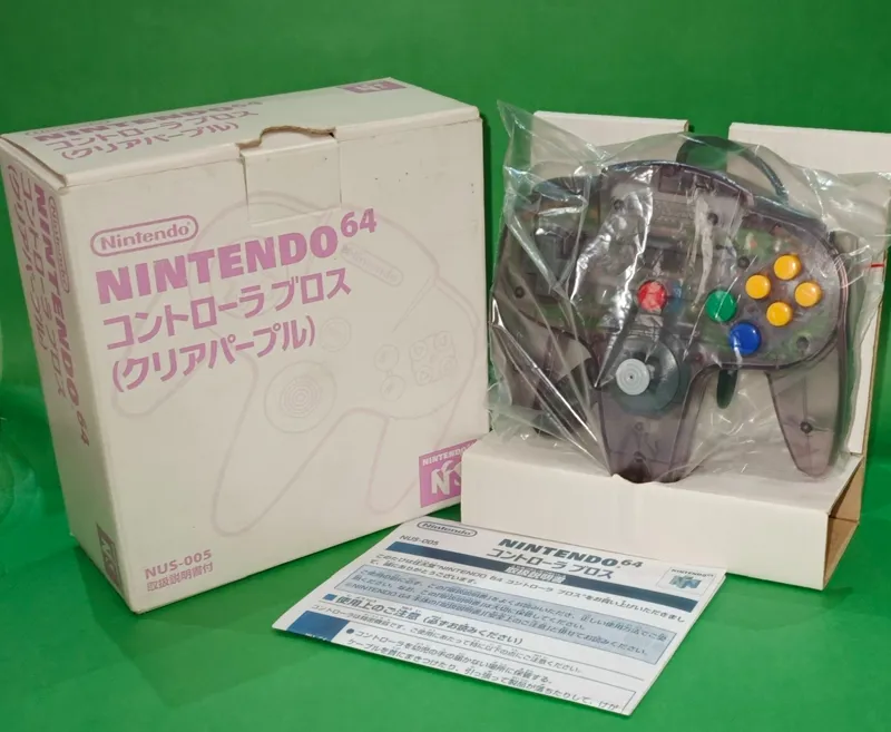 NINTENDO 64 CONTROLLER CLEAR PURPLE ORIGINAL