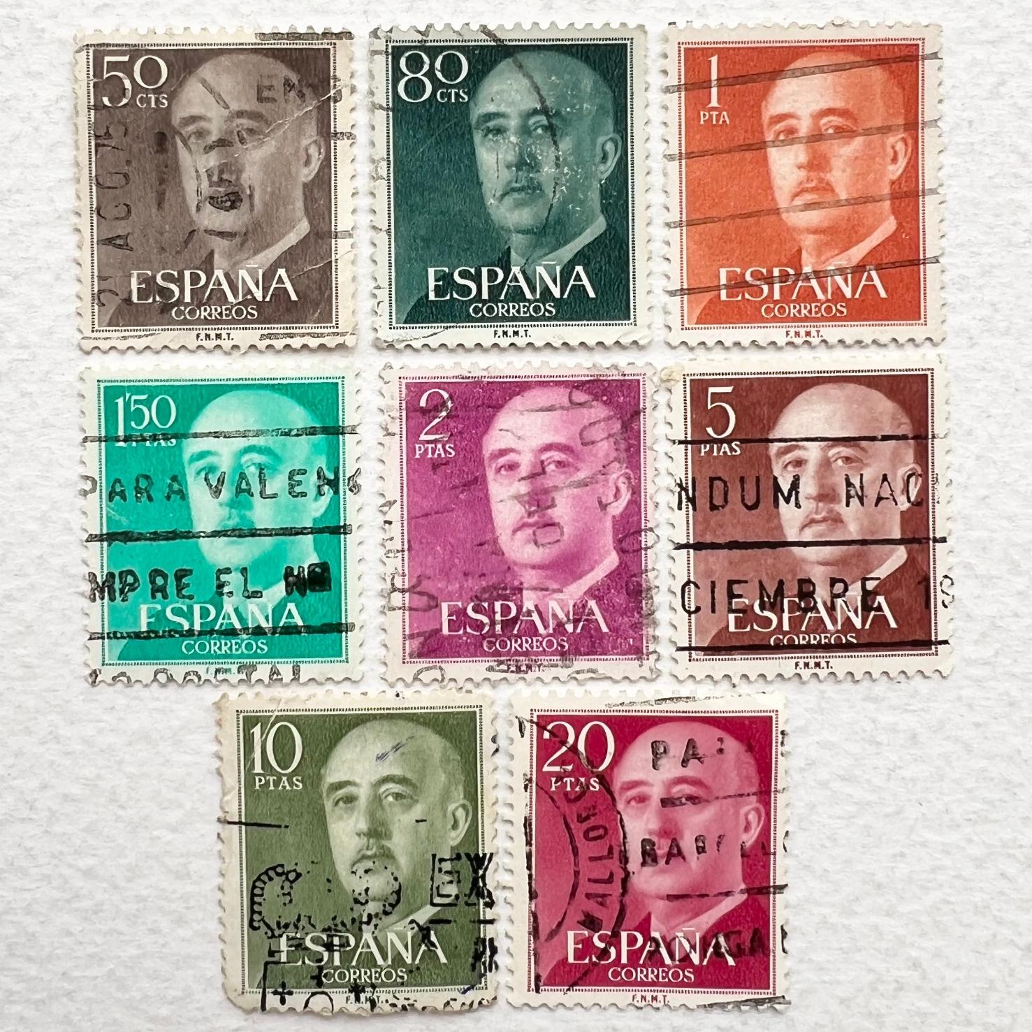 سری 8 عددی تمبر پستی ژنرال فرانکو اسپانیا (1950)