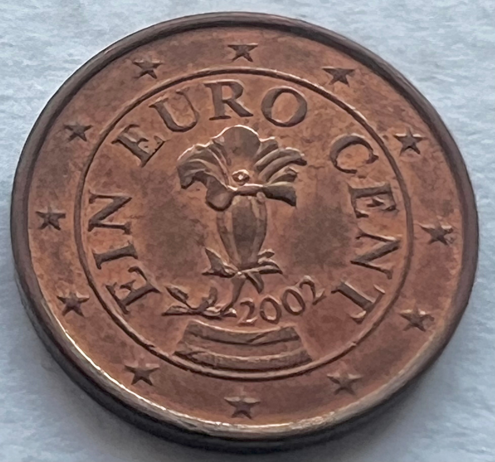 تک سکه خارجی زیبا و کمیاب 1 یورو سنت اتریش 2002