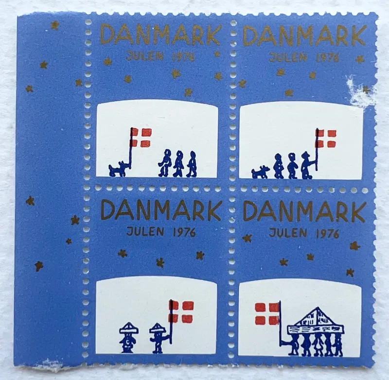 بلوک تمبر ارزشمند خارجی کریسمس دانمارک (1976)