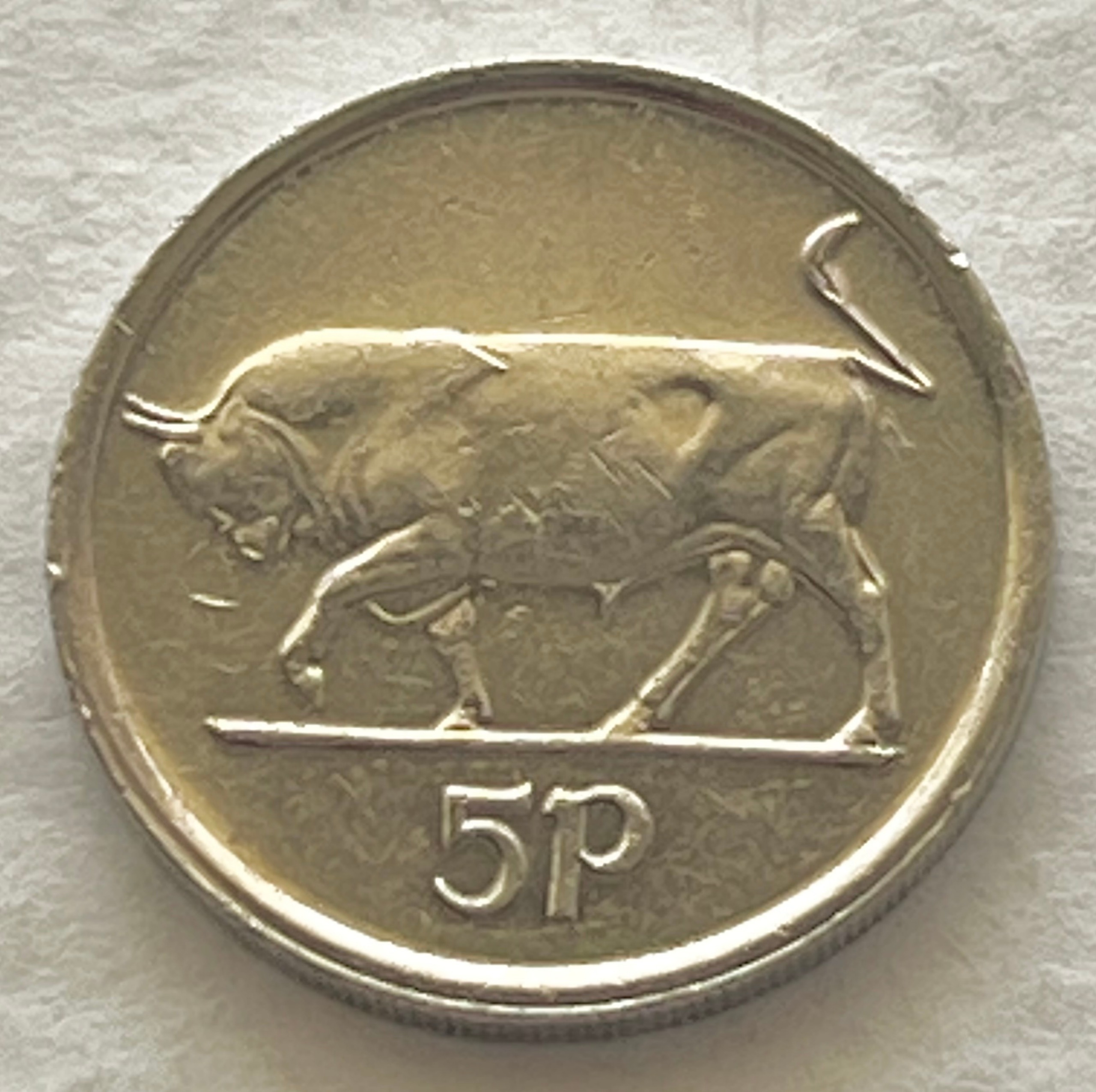 تک سکه زیبای خارجی 5 پنس ایرلند (ضرب سال 2000)