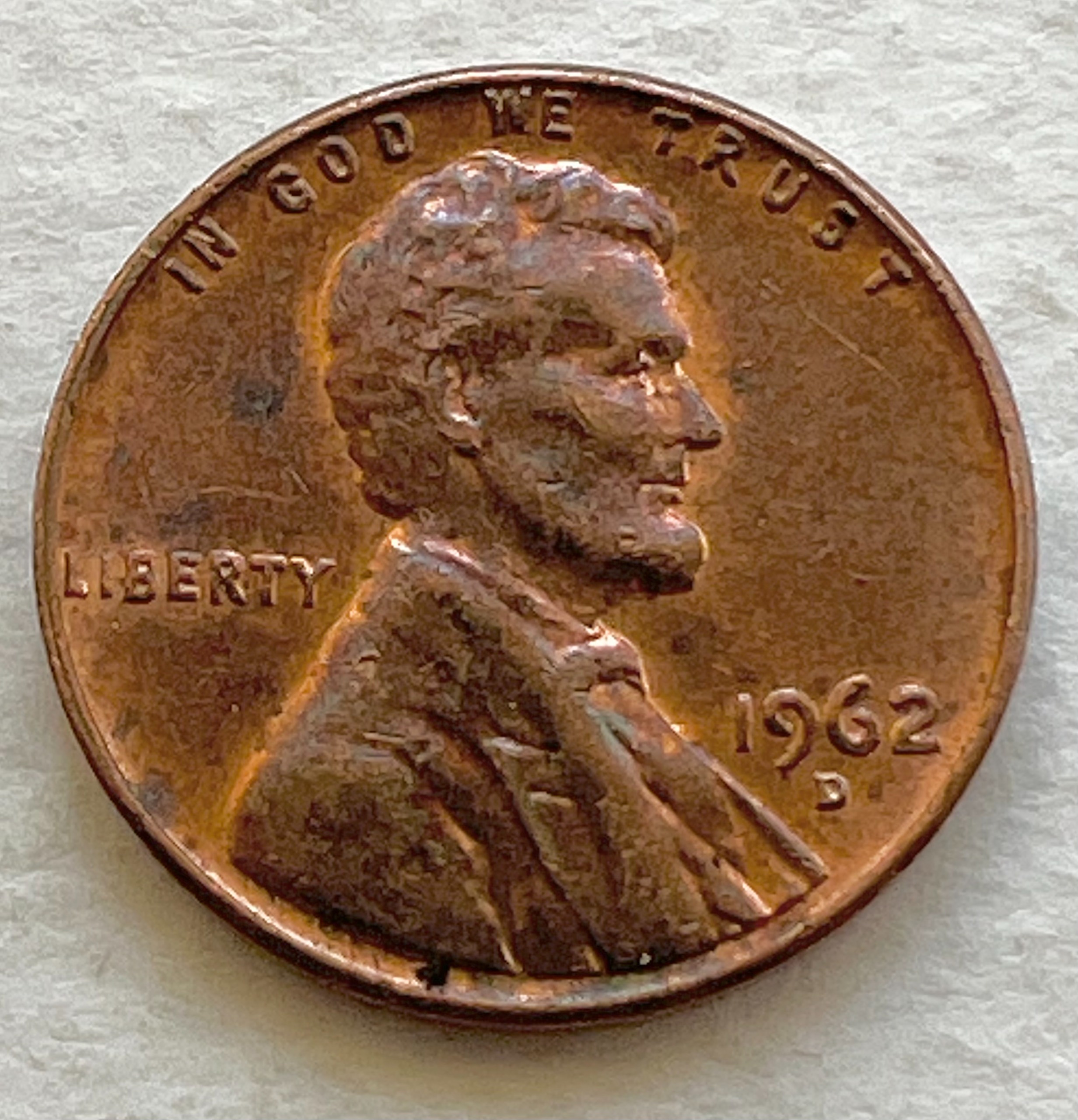 سکه نایاب خارجی 1 سنت قدیم لینکلن آمریکا (1962) D