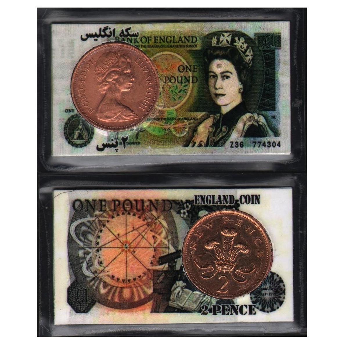 پک سکه ارزشمند خارجی 2 پنس برنز قدیم انگلیس (1971)