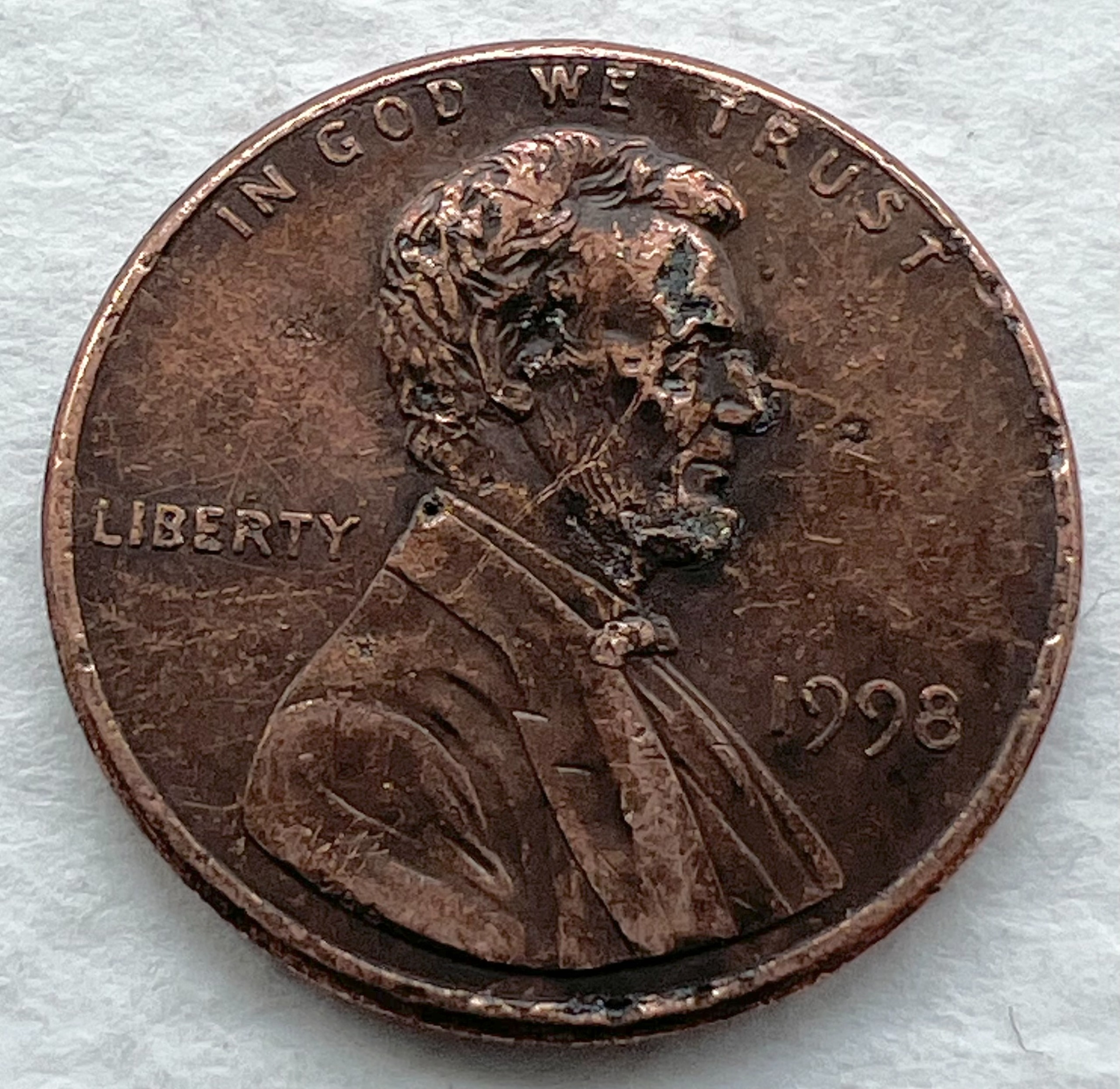 سکه کمیاب خارجی 1 سنت قدیم لینکلن آمریکا (1998)