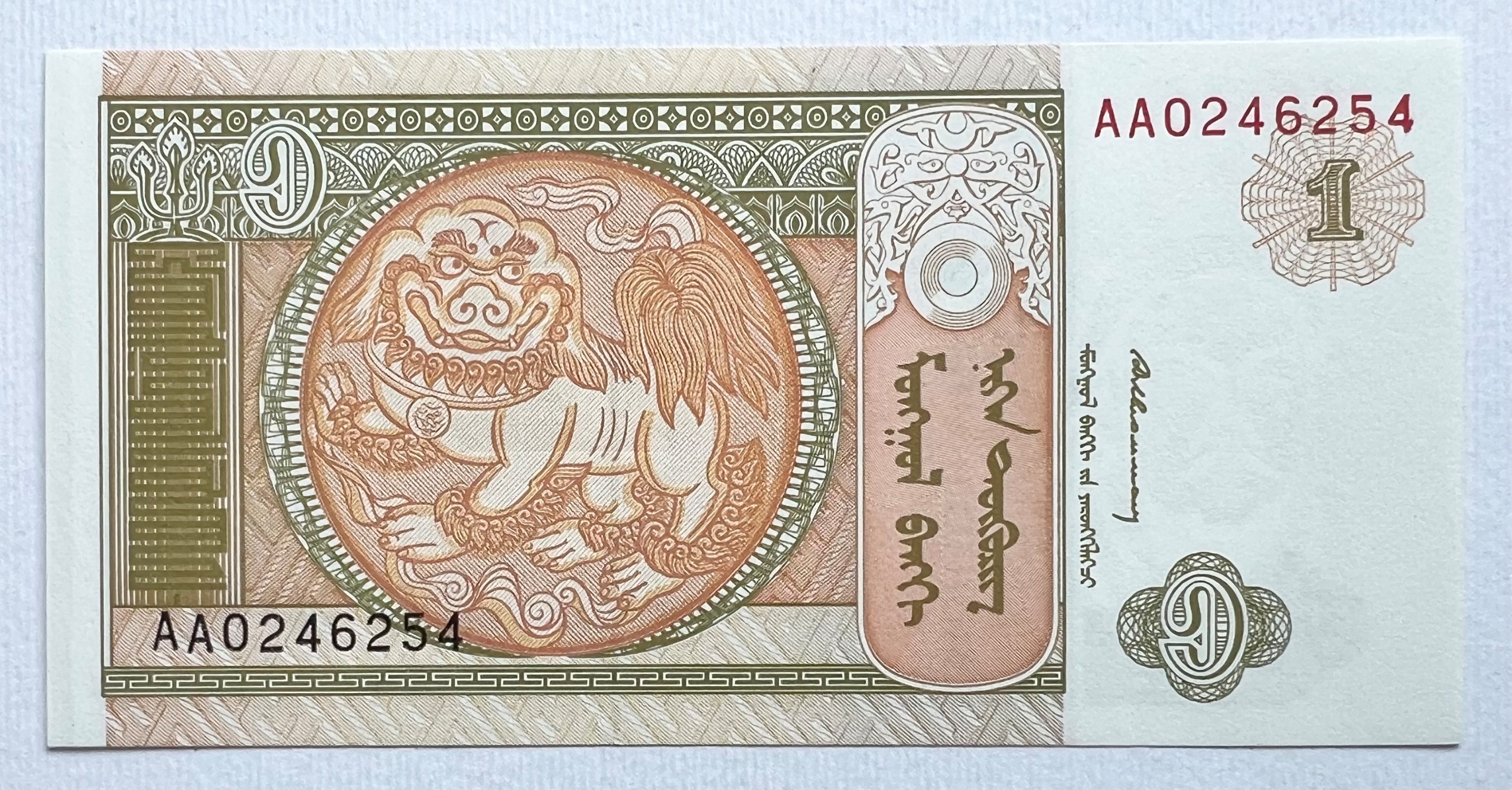اسکناس ارزشمند خارجی 1 توگروگ مغولستان 1993 بانکی