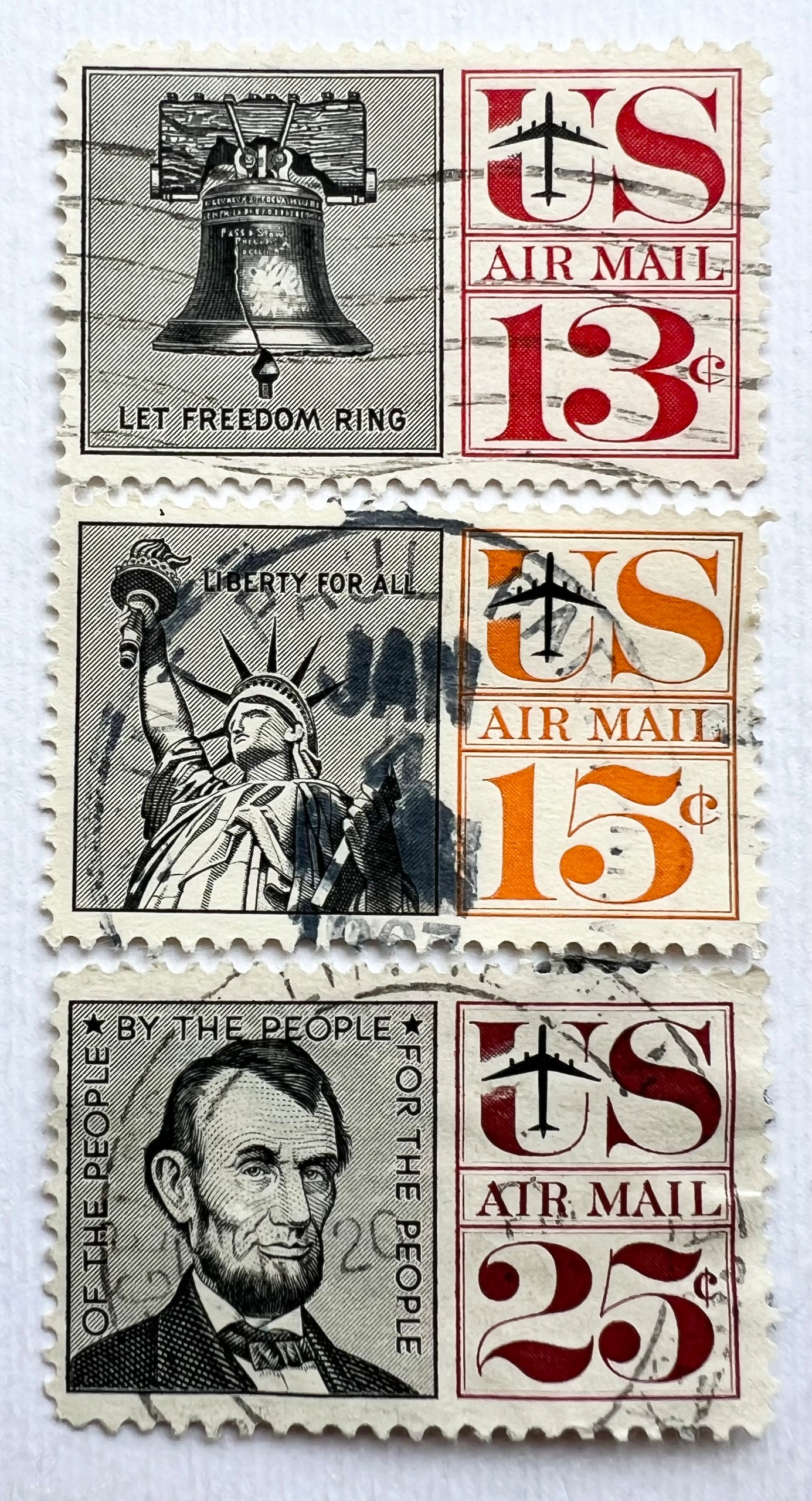سری 3 عددی تمبر ارزشمند پست هوایی آمریکا AIR MAIL