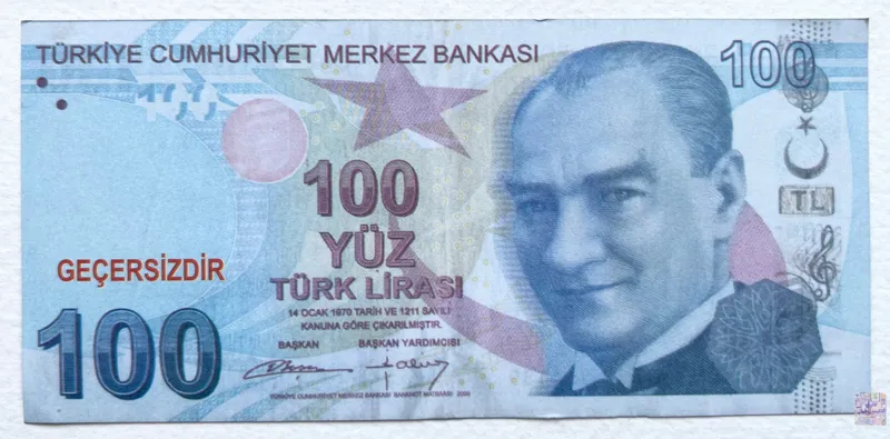 تک اسکناس فانتزی خارجی طرح 100 لیره ترکیه 2009