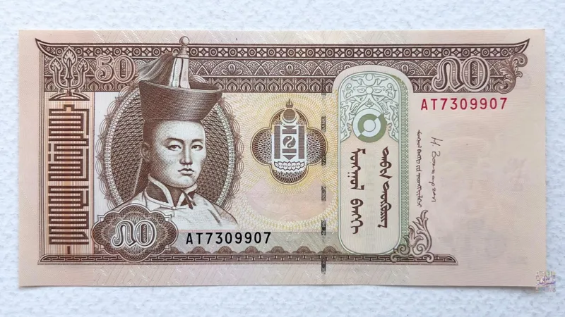 تک اسکناس خارجی 50 توگروگ مغولستان 2016 (بانکی)