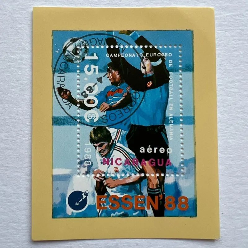 مینی شیت تمبر خارجی فوتبال نیکاراگوئه (چاپ 1988)