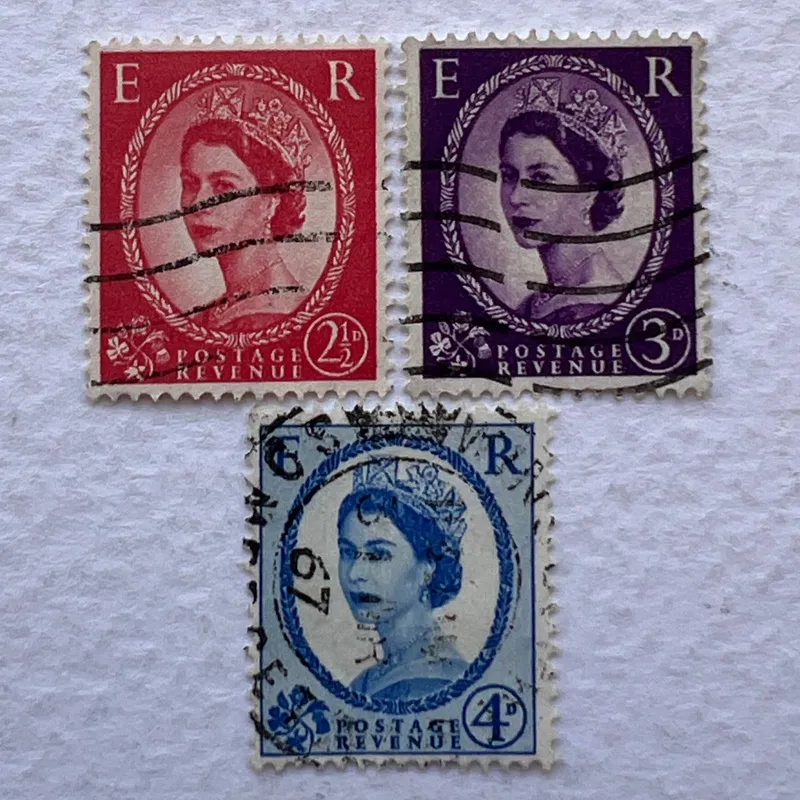 3 عدد تمبر پستی خارجی قدیمی کشور انگلیس (1957)