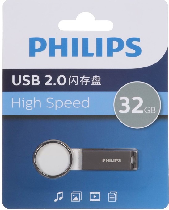فلش 32GB USB2 Philips FM21UA032A/93-B خاکستری
