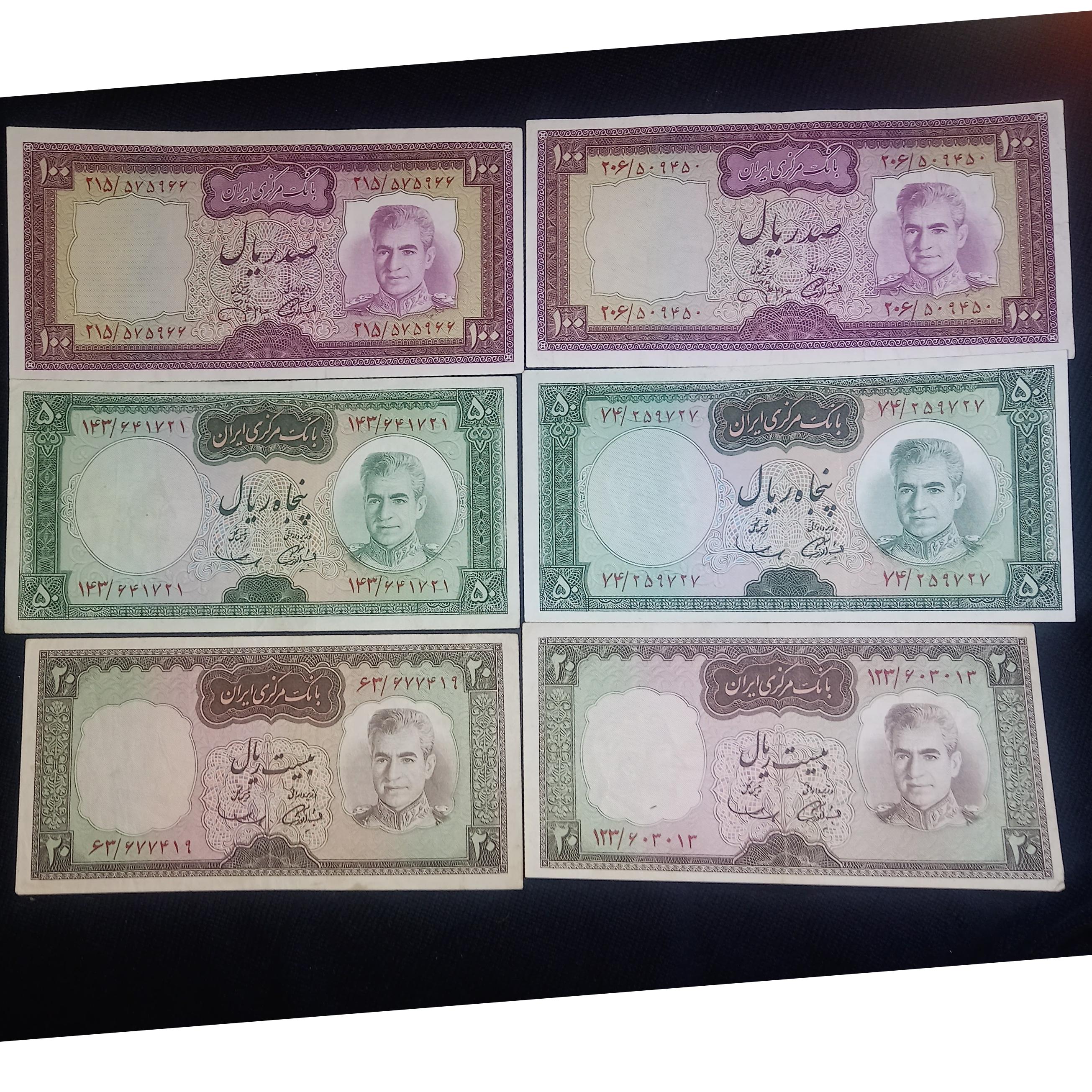 دوست 100 50 و 20 ریالی با 55 اسکناس نو