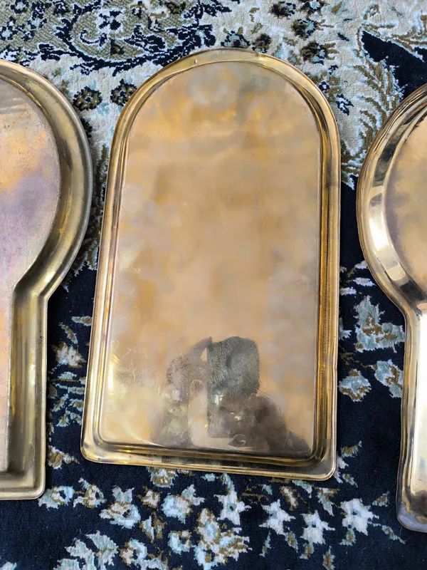 سینی برنجی قدیمی روسی جفت مهر،باقدمت بالای120سال