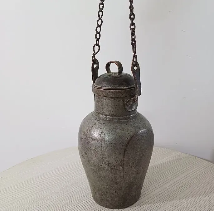 دبه روغن مسی کهنه قاجاری