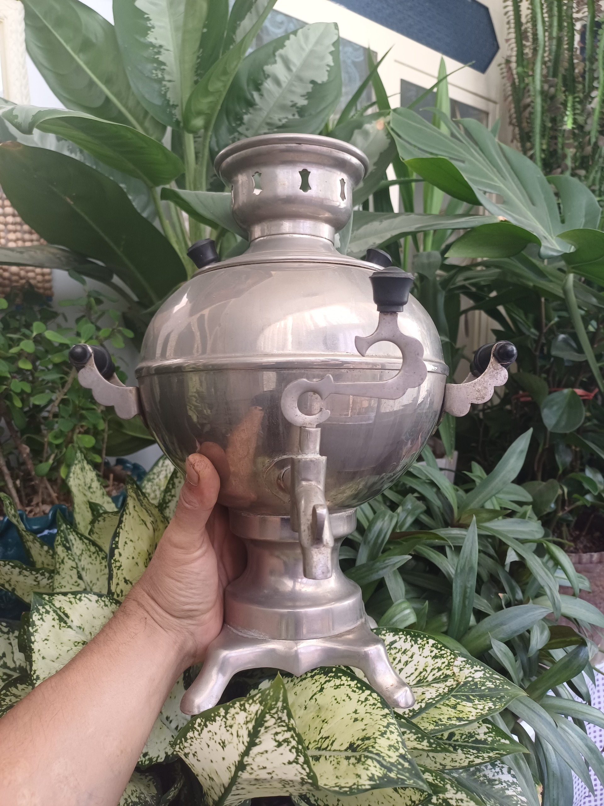سماور روسی برقی برنجی ضخیم