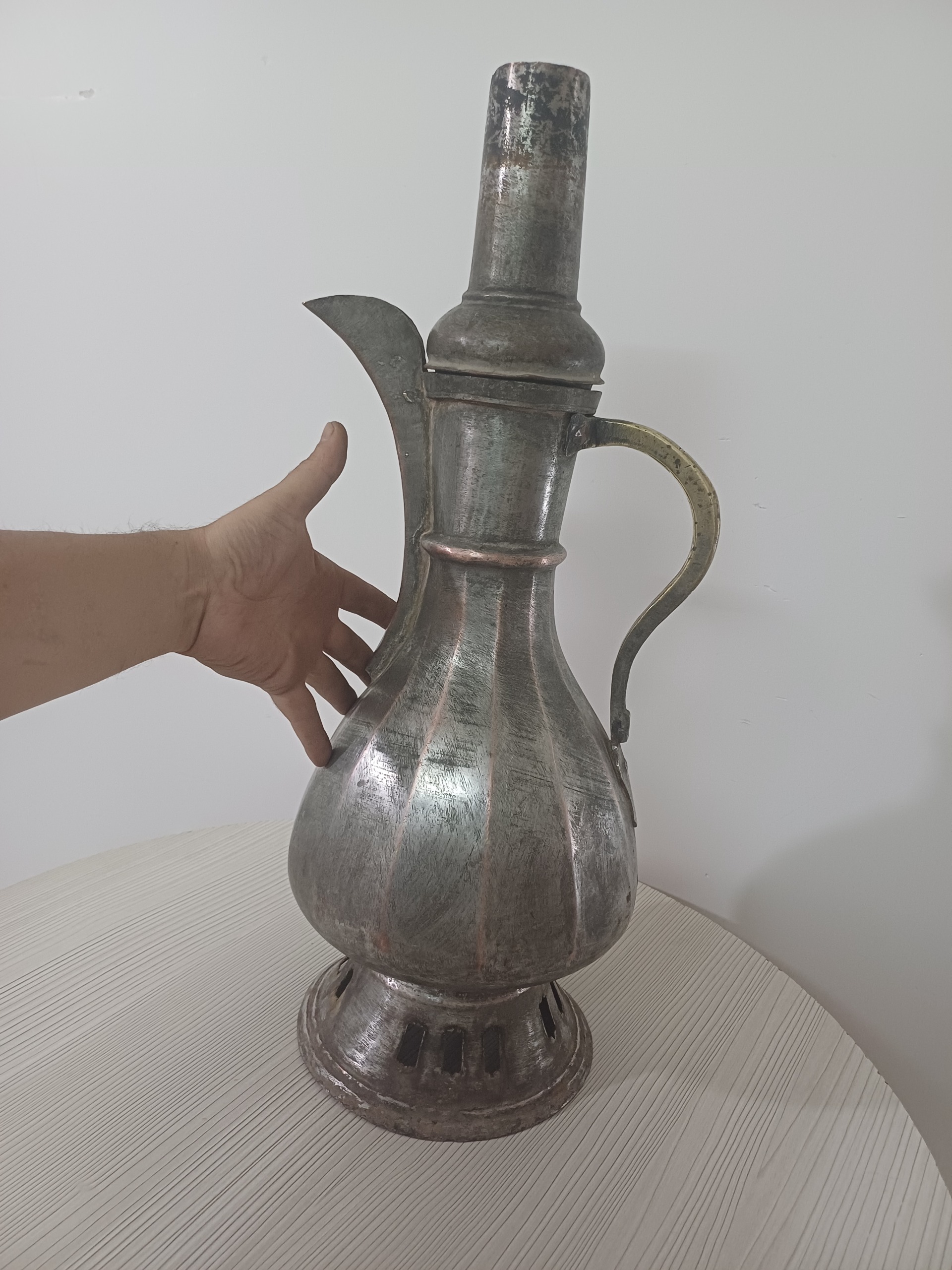 سماور صحرایی مسی تراش-58سانتی