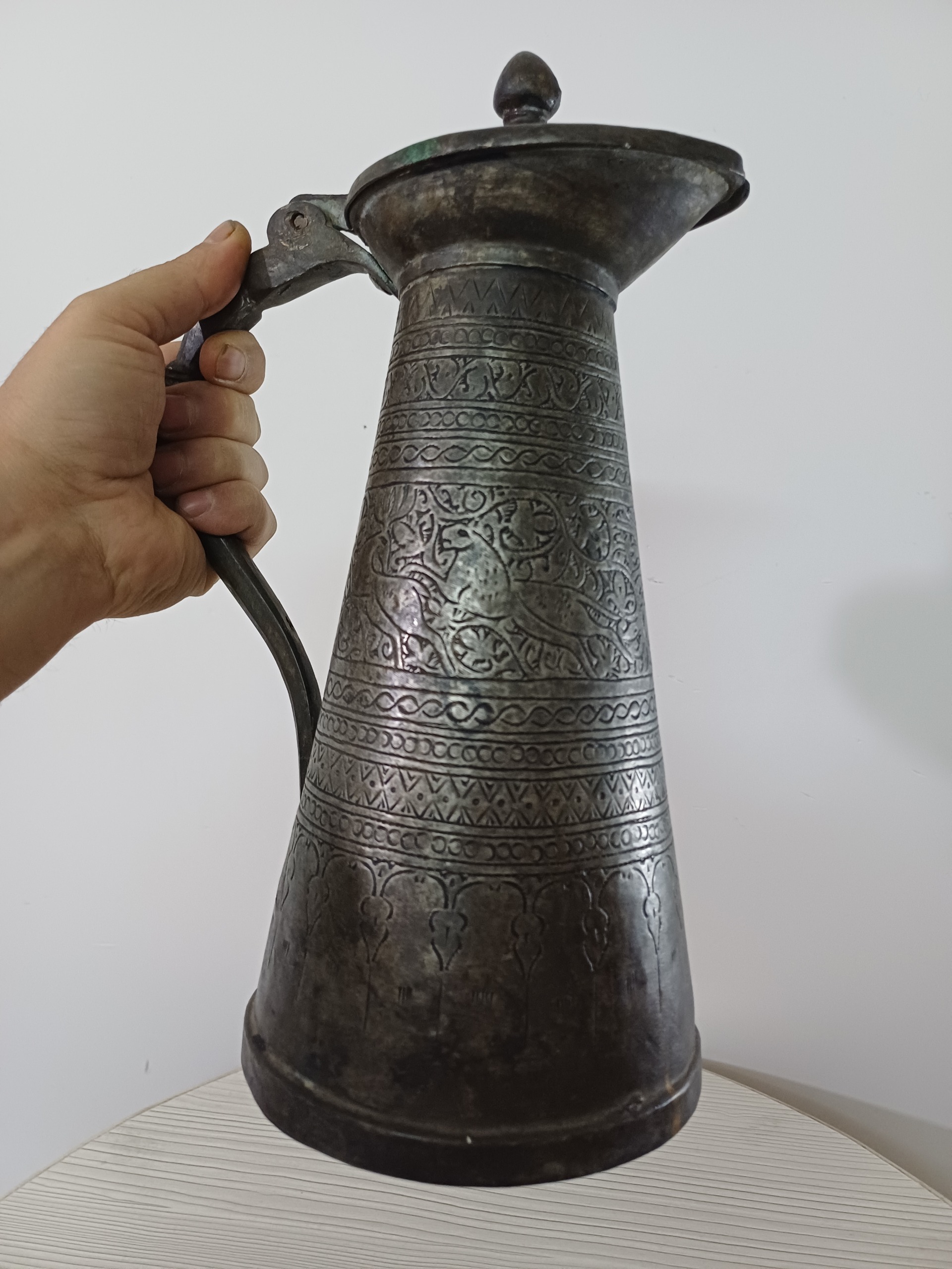 ابریق مسی قلم کهنه