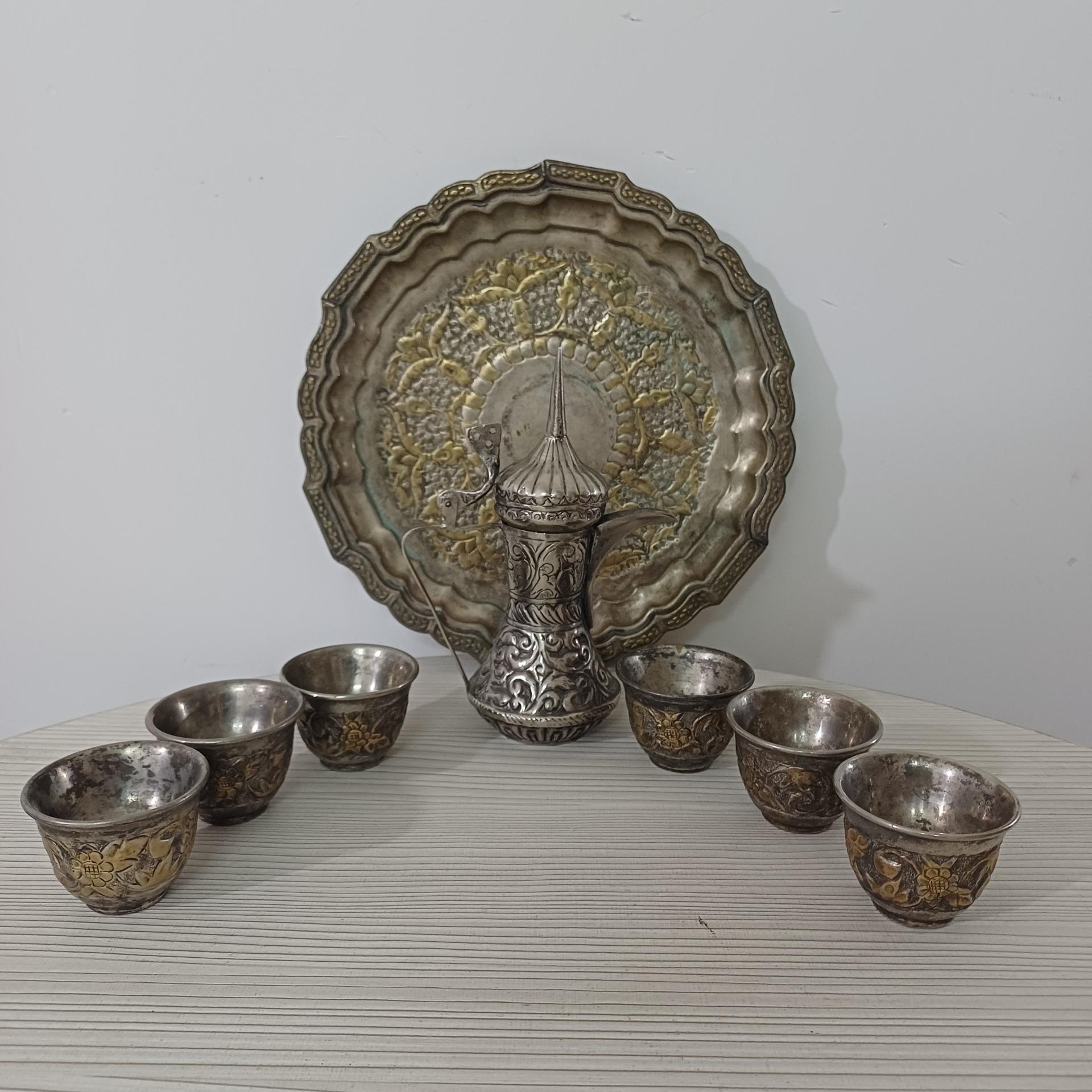 سرویس قهوه خوری برنجی کهنه