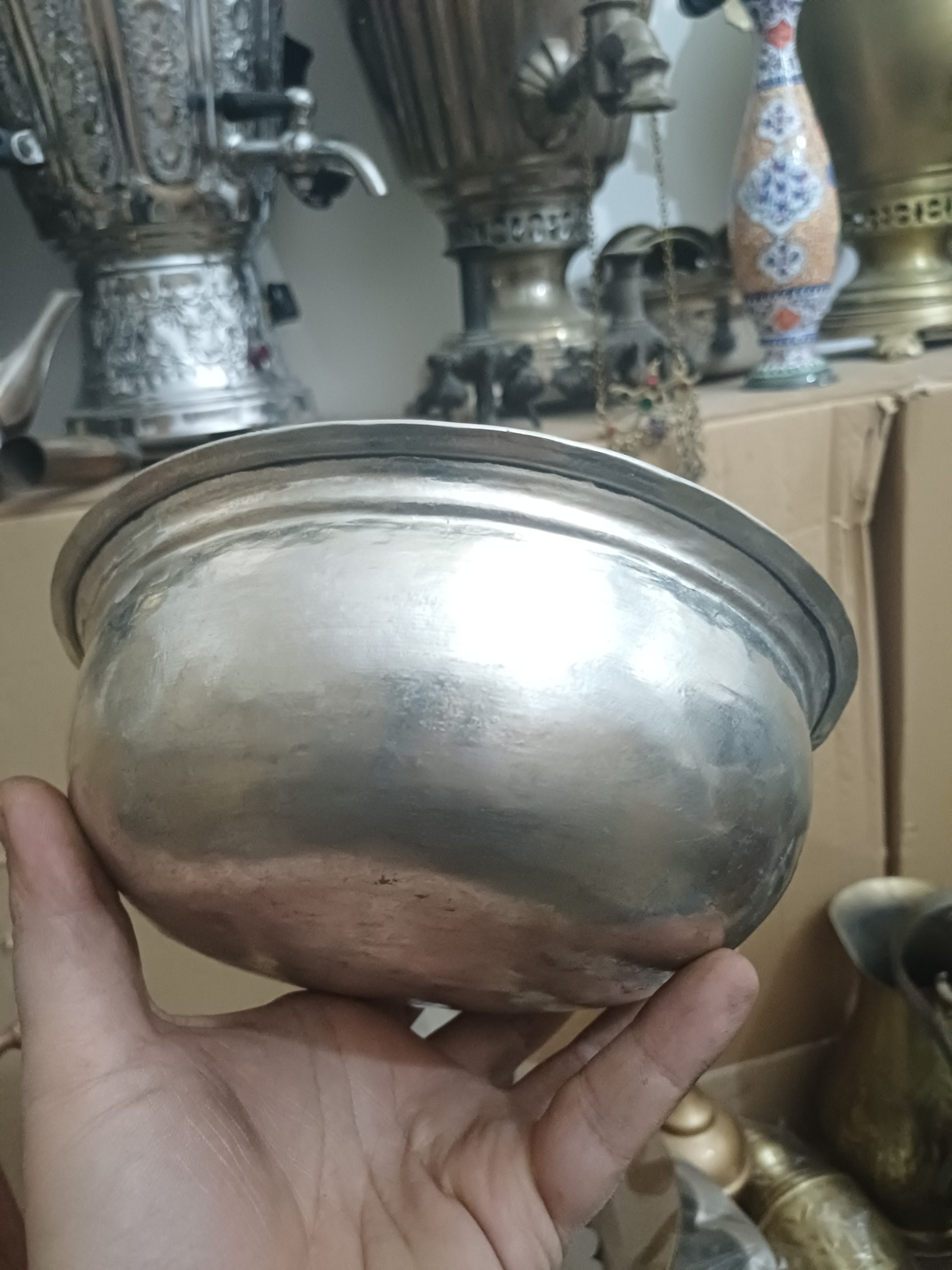 کاسه مسی مدل خاص قاجاری بکربکر