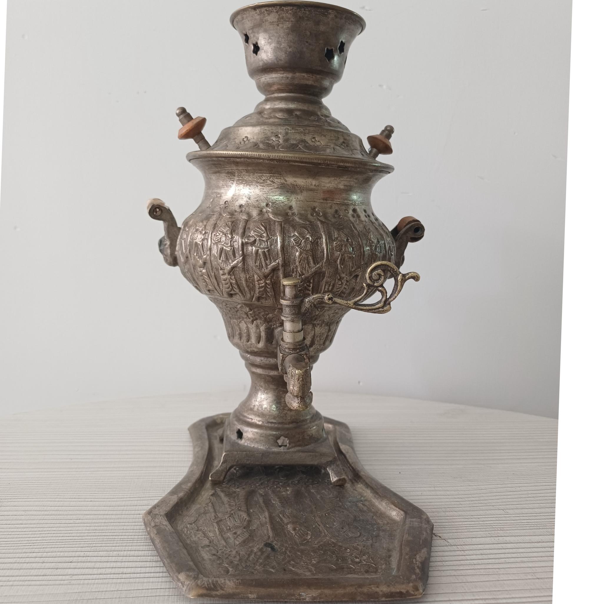 سماور کهنه زغالی چکشی