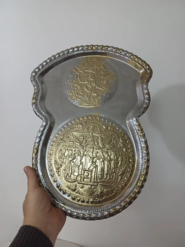 سینی زیر سماوری فلزی کارکرده