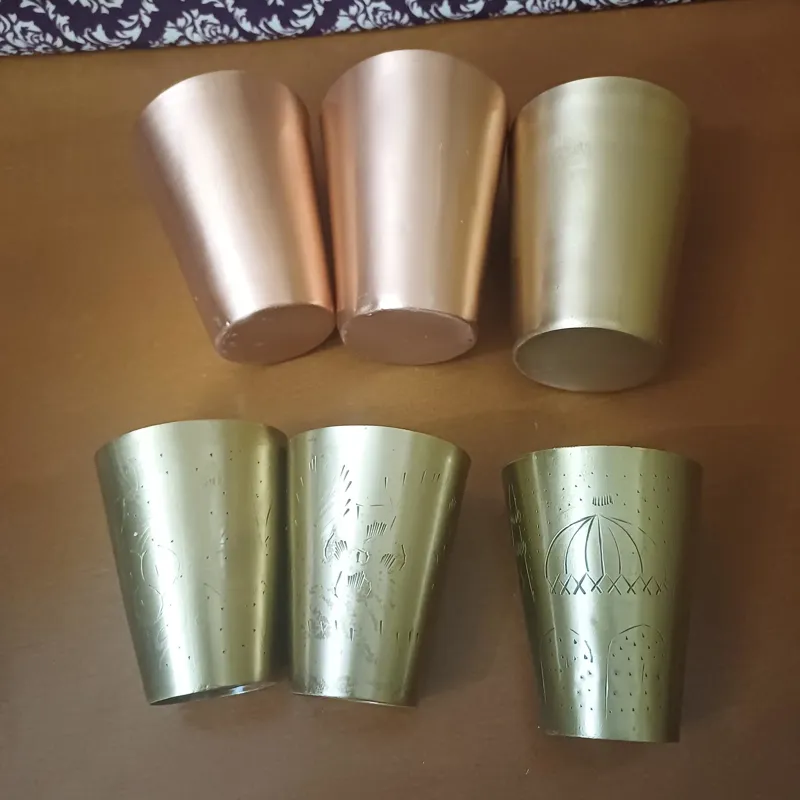 6عدد لیوان مسی و برنجی