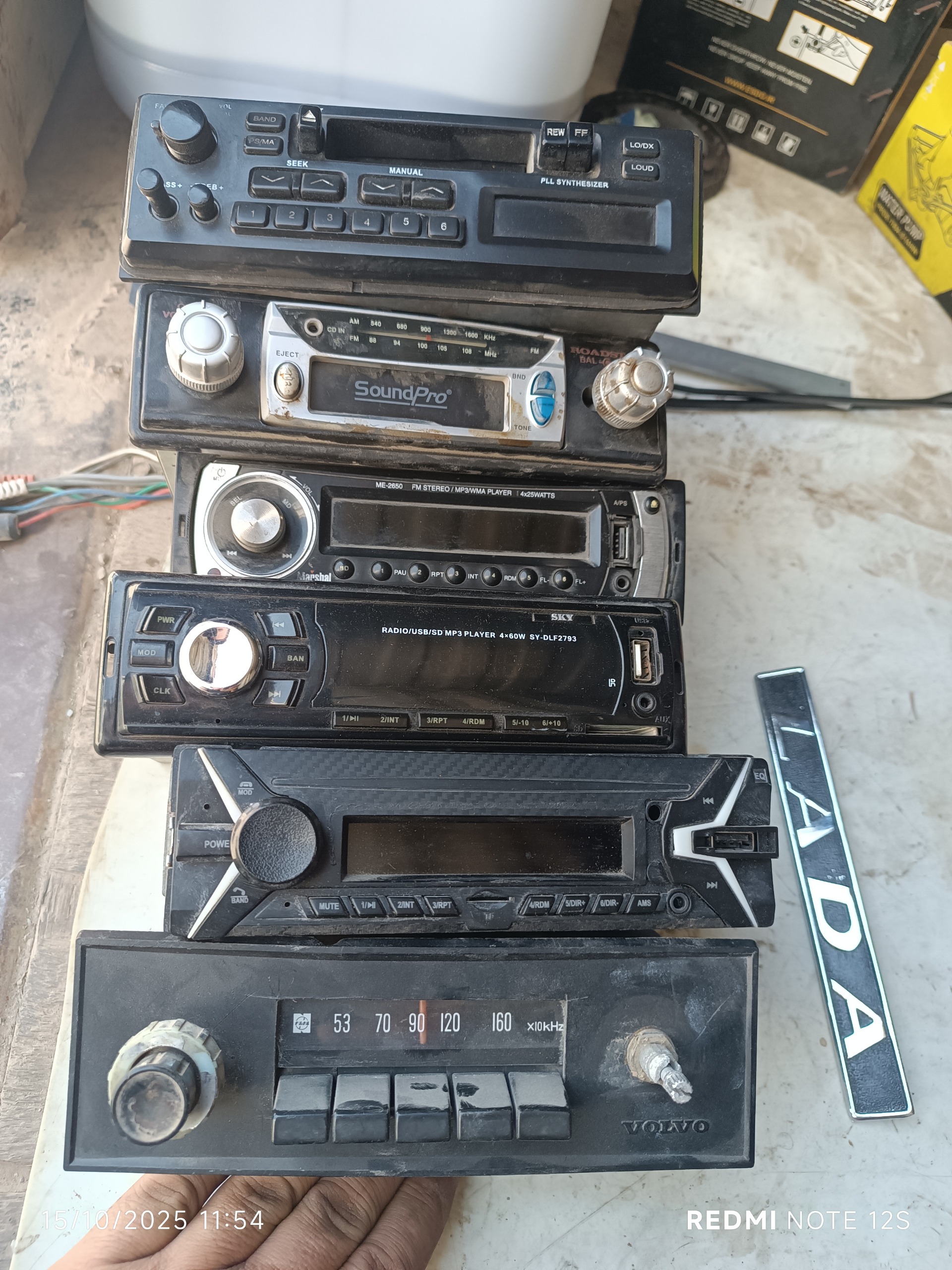 رادیو پخش ماشین 6تا یکجا . معیوب