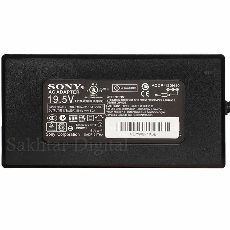 شارژر اورجینال لپ تاپ و تلویزیون سونی 195V 62