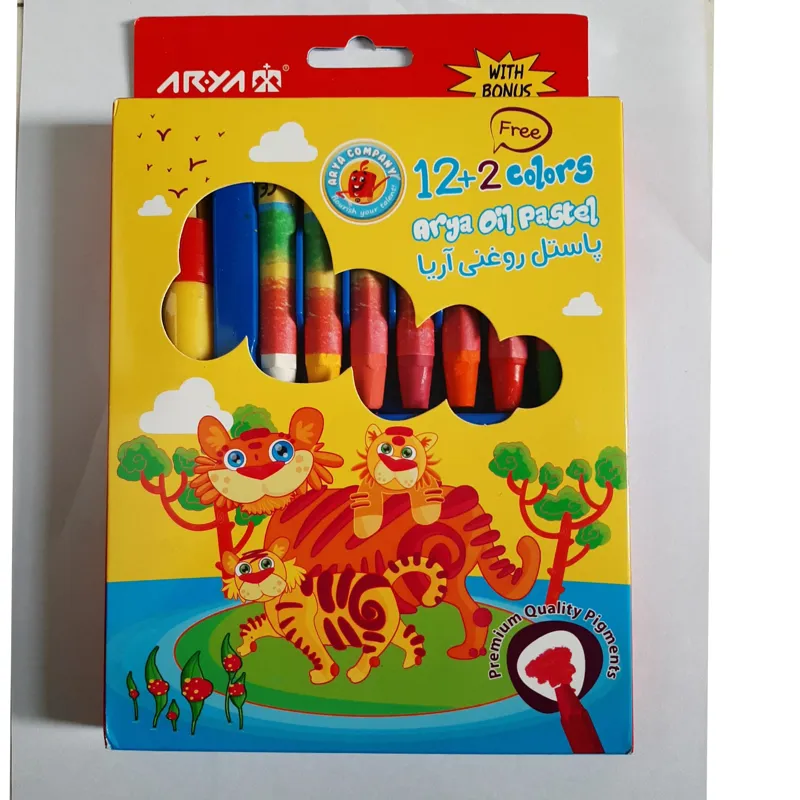 پاستیل روغنی آریا 14 رنگ 12 بعلاوه 2