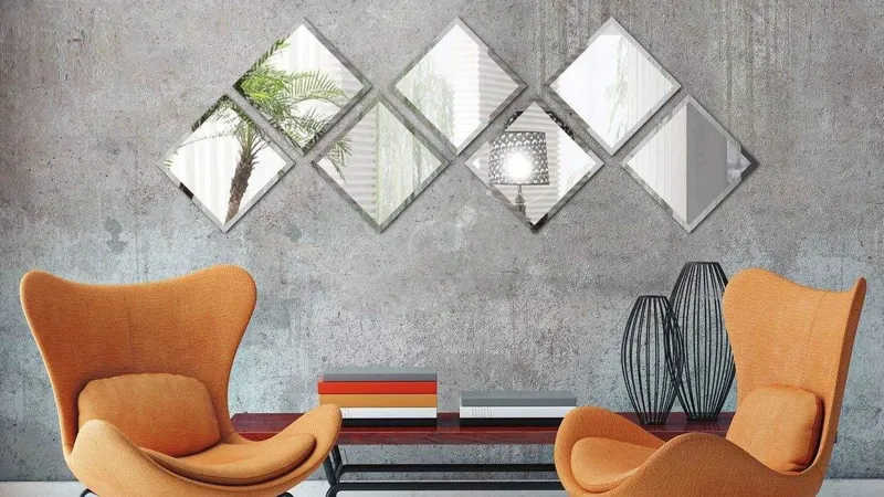 آینه دکوراتیو سایان هوم مدل مربع CA07 سایز 30 سانت