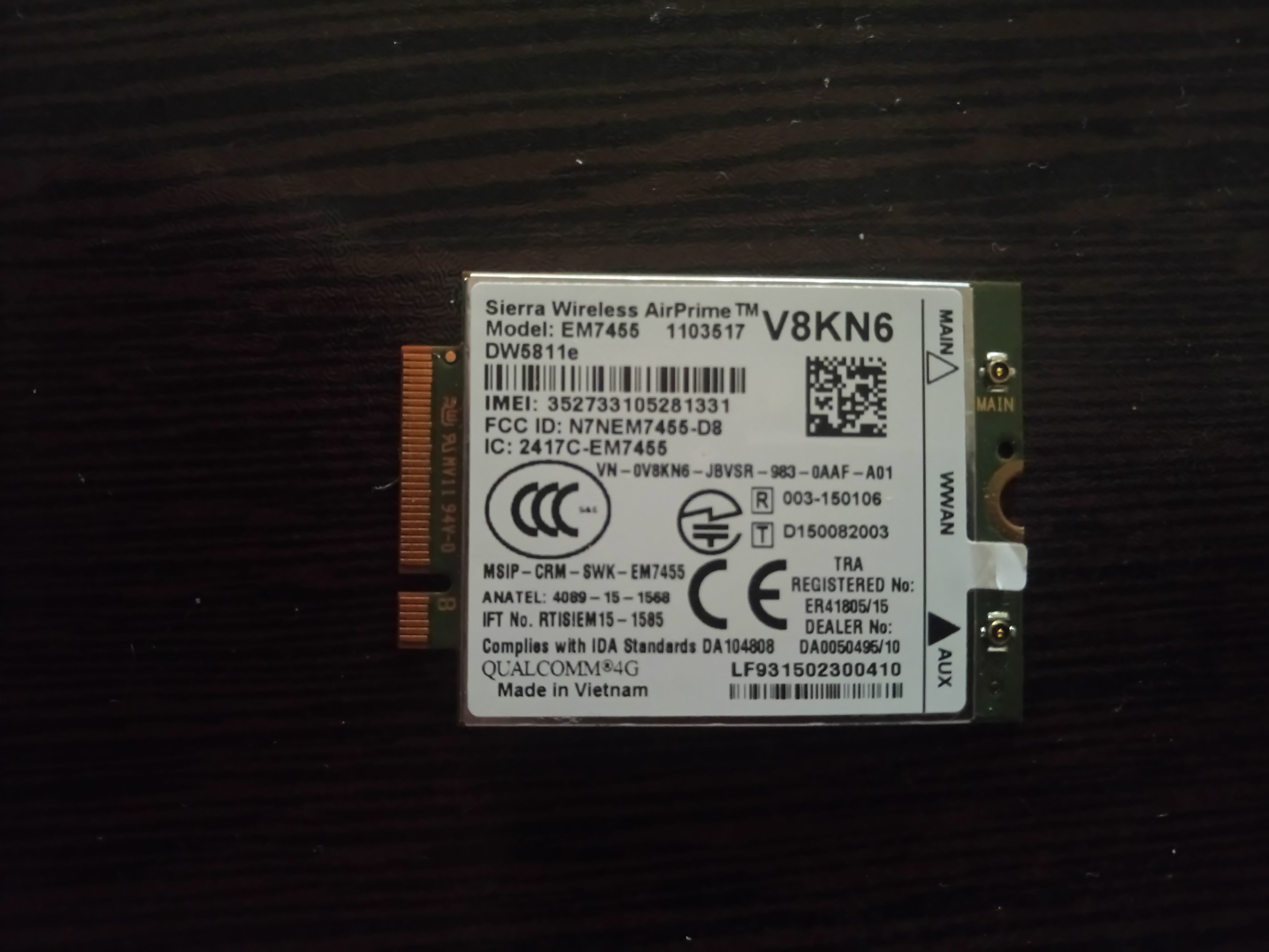 ماژول سیمکارت 4G مدل EM7455 یا DW5811E