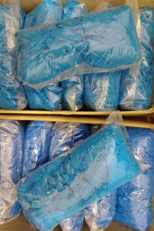 15 بسته دستکش وینیل فله 100عددی رنگ آبی سایز لارج
