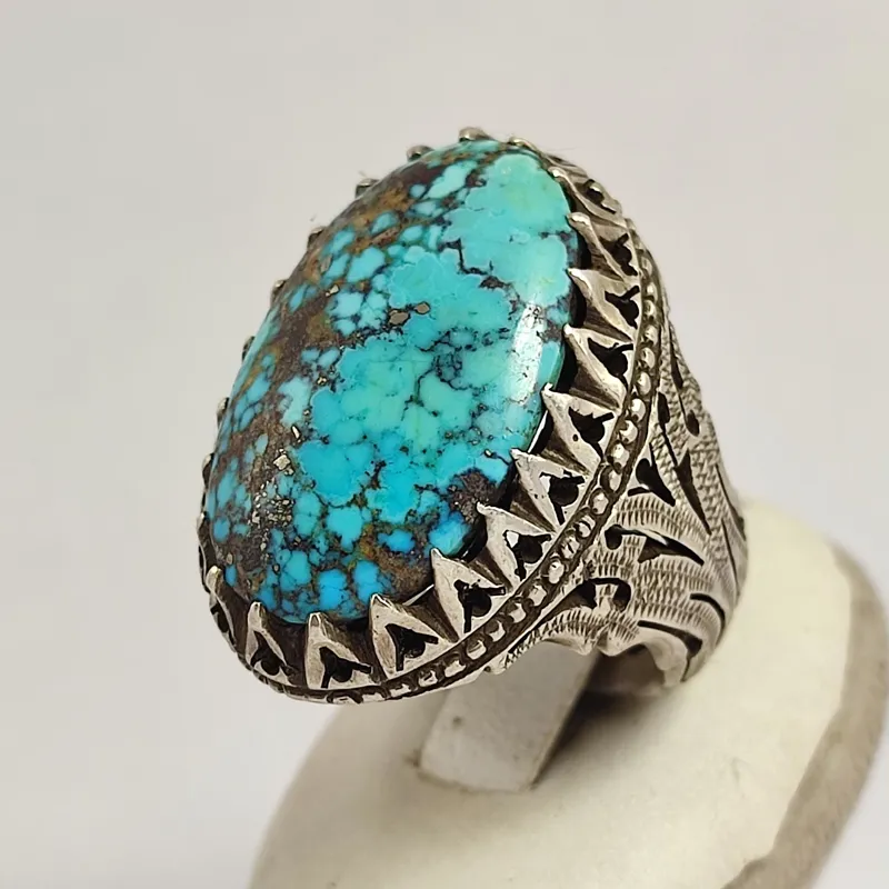 انگشتر نقره فیروزه نیشابوری